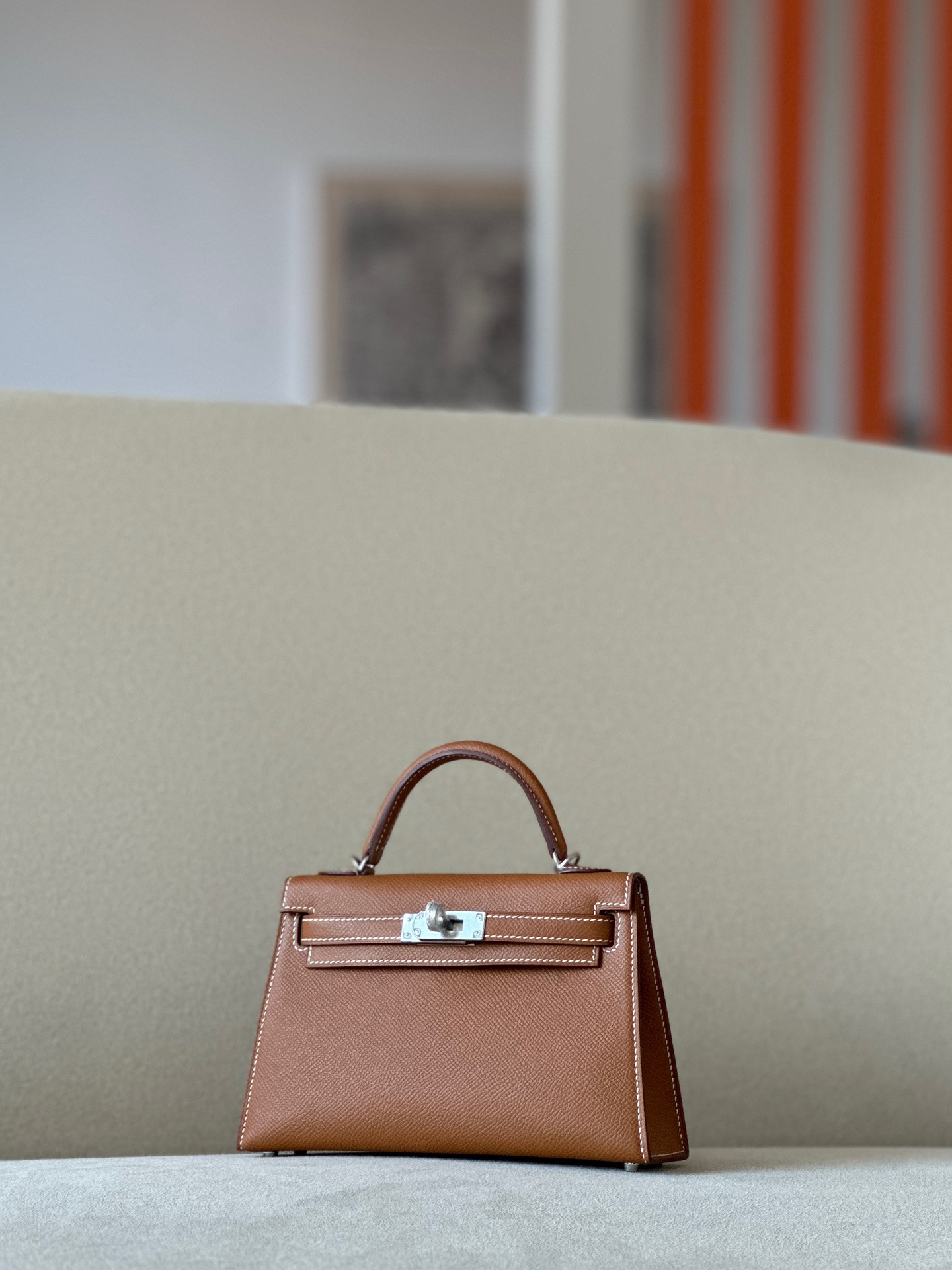 Hermes Mini Kelly #37 Gold Epsom