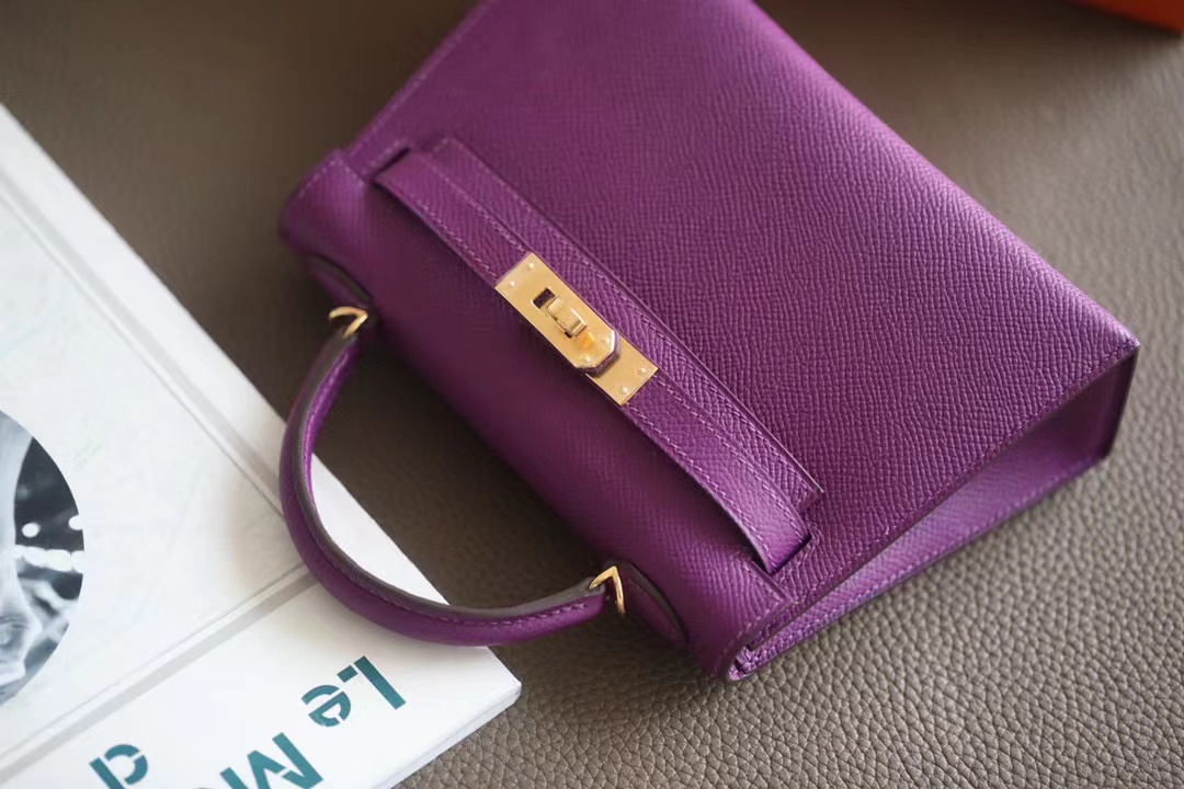 Hermes Mini Kelly #P9 Anemone Epsom