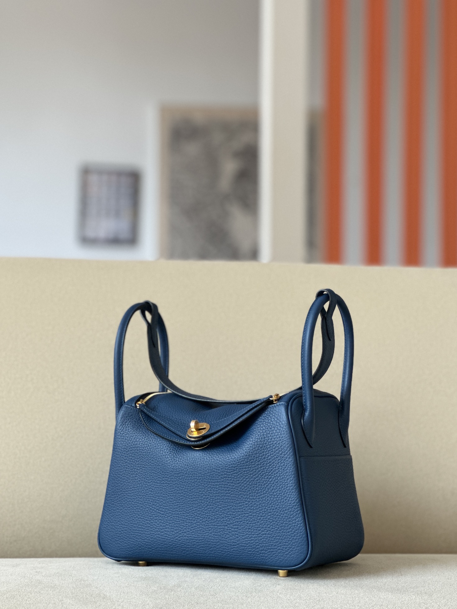 Hermes Lindy #73 Blue Sapphire 19-26cm Togo