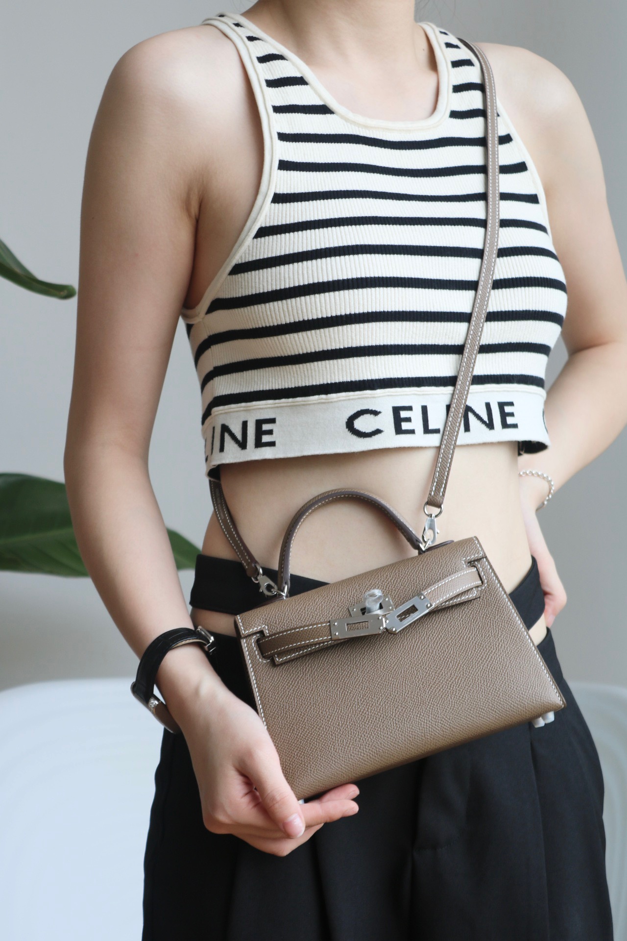 Hermes Mini Kelly #19 Etoupe Epsom