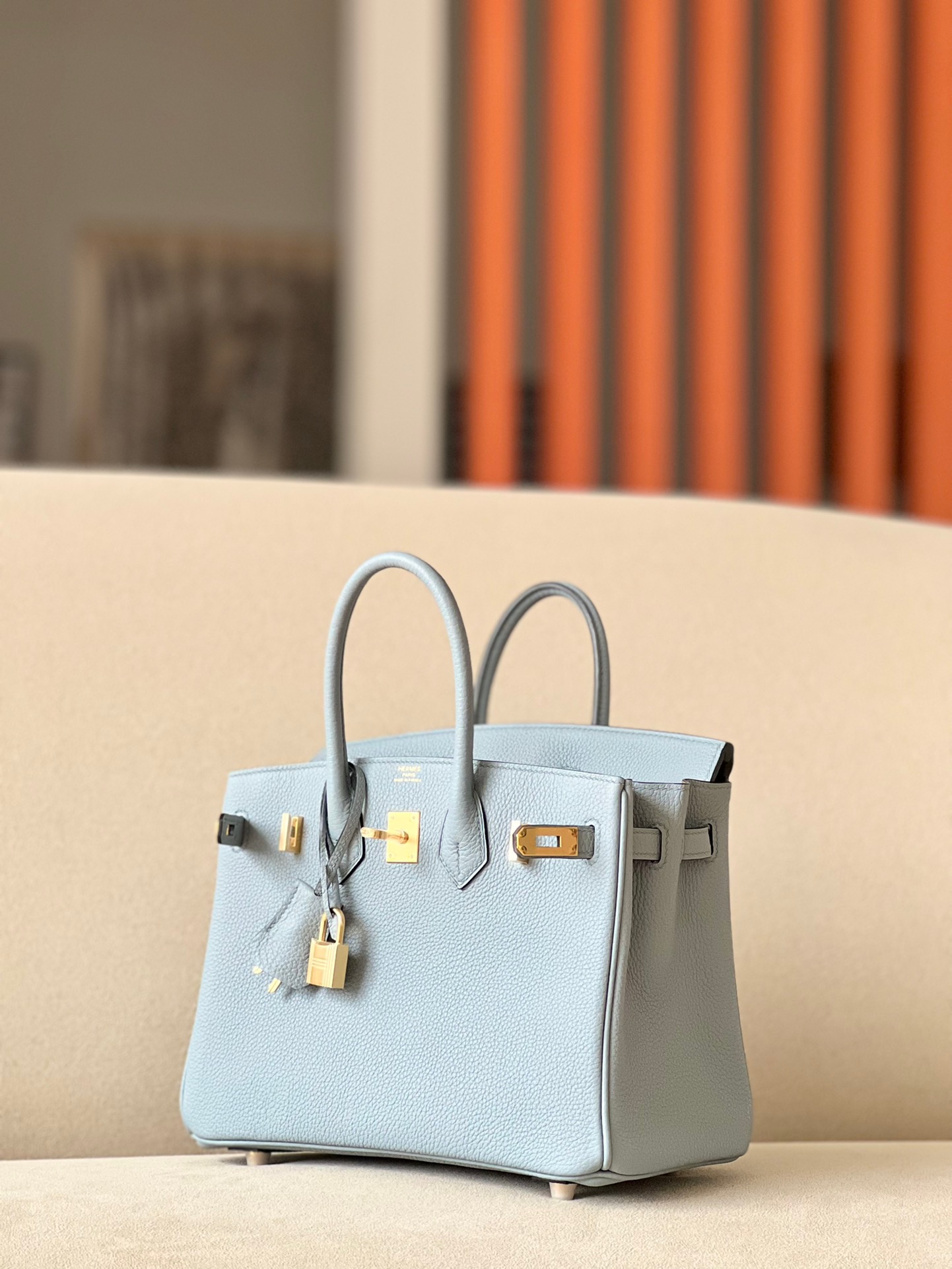 Hermes Birkin #T0 Blue Brume  25-35cm TOGO