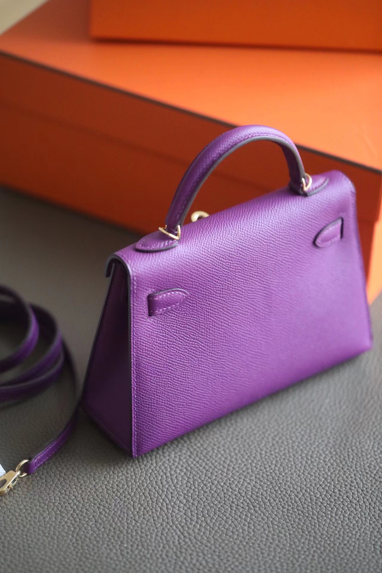 Hermes Mini Kelly #P9 Anemone Epsom
