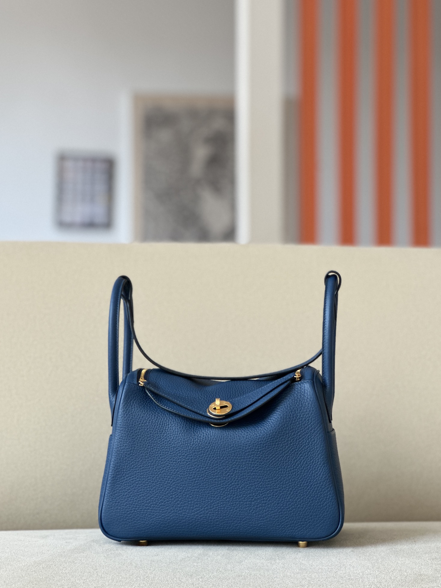 Hermes Lindy #73 Blue Sapphire 19-26cm Togo