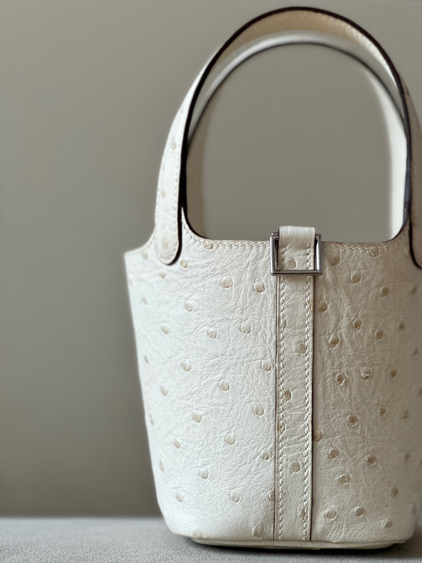 Hermes Picotin #10 Craie 18-22cm Ostrich