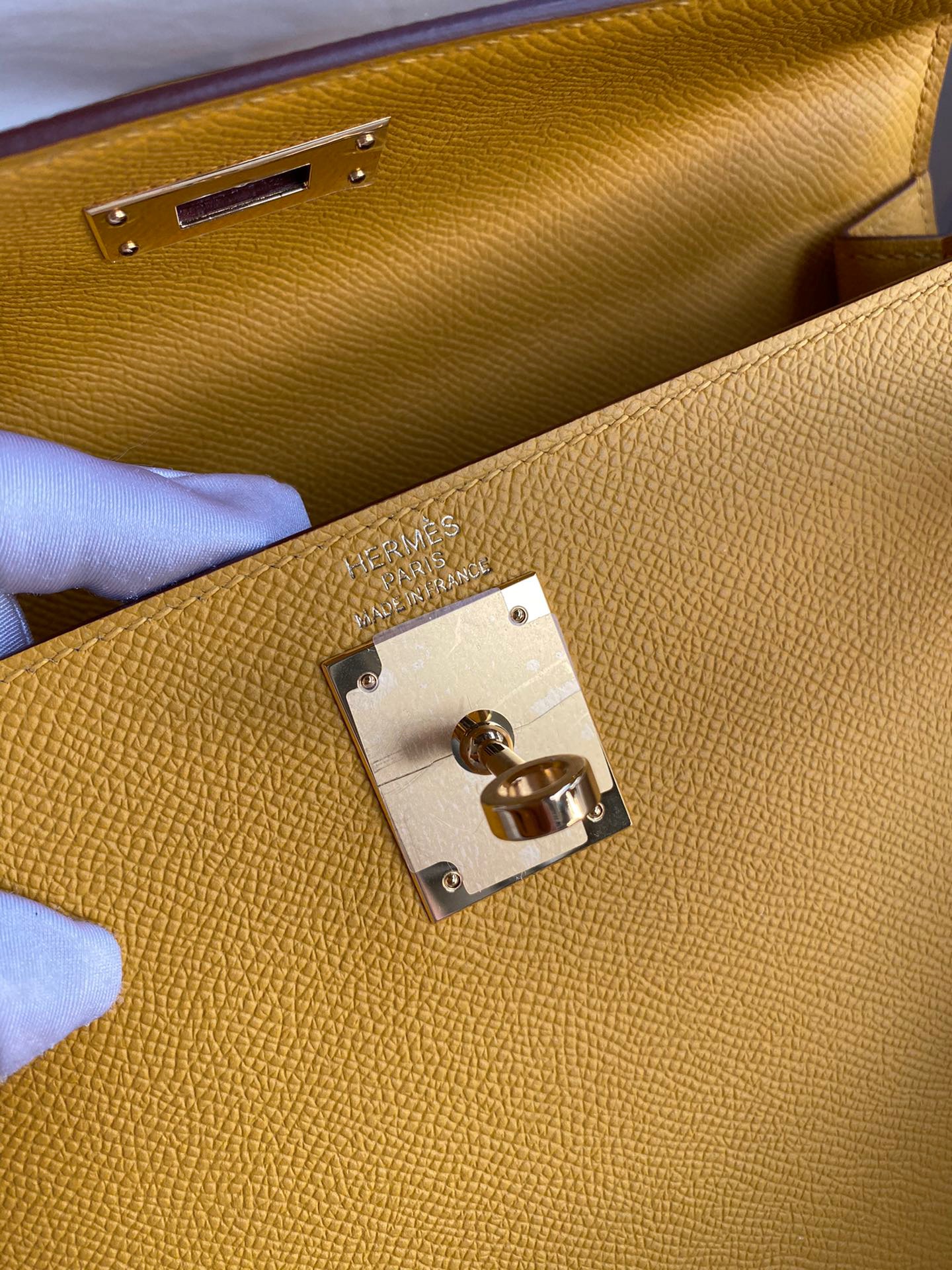 Hermes Kelly #9D Jaune amber  25-28cm Epsom Sellier
