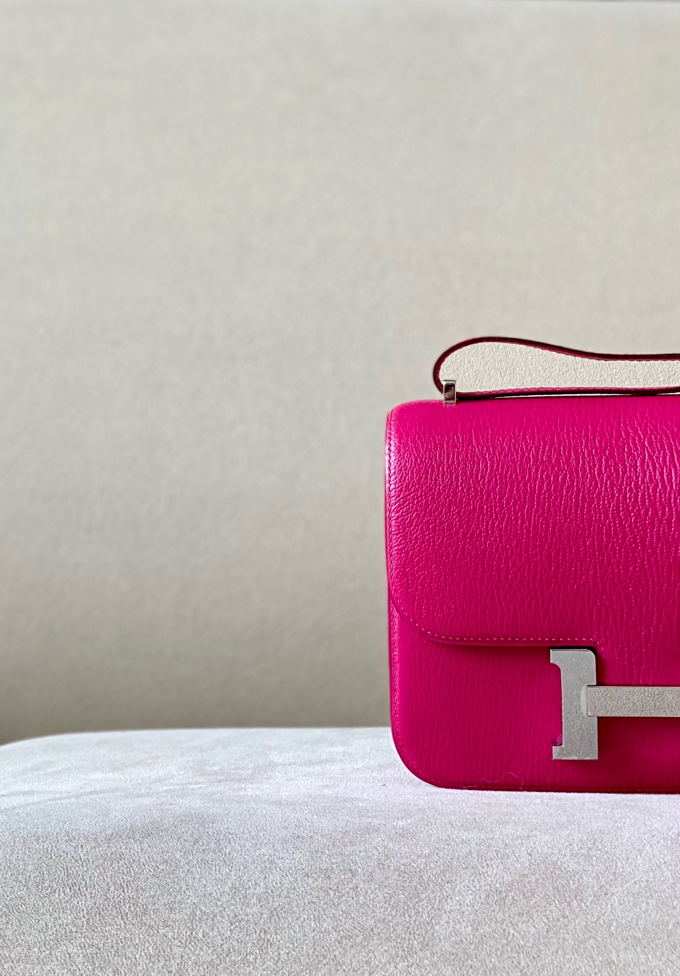 Hermes Constance ##E5 Rose tyrien 19-24cm Goatskin