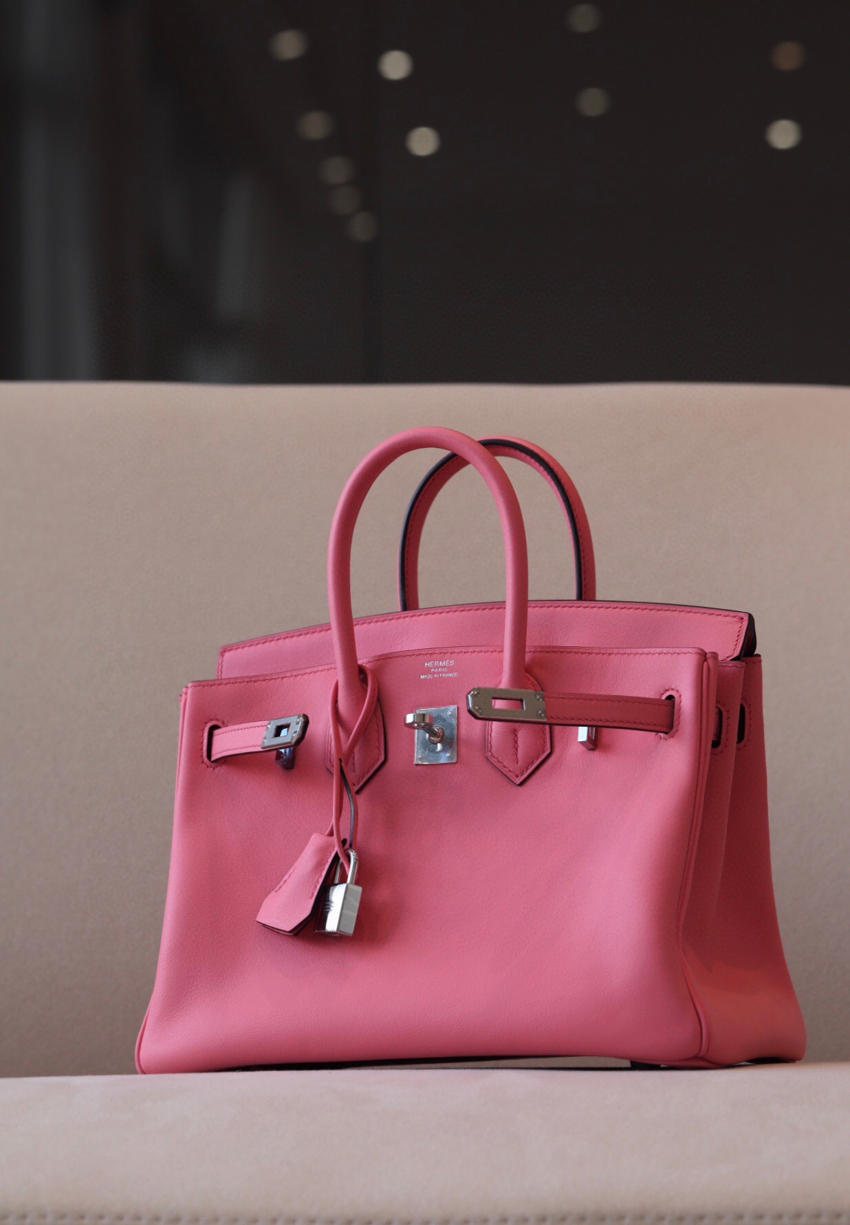 Hermes Birkin  25-35cm Swift Lipstick powder