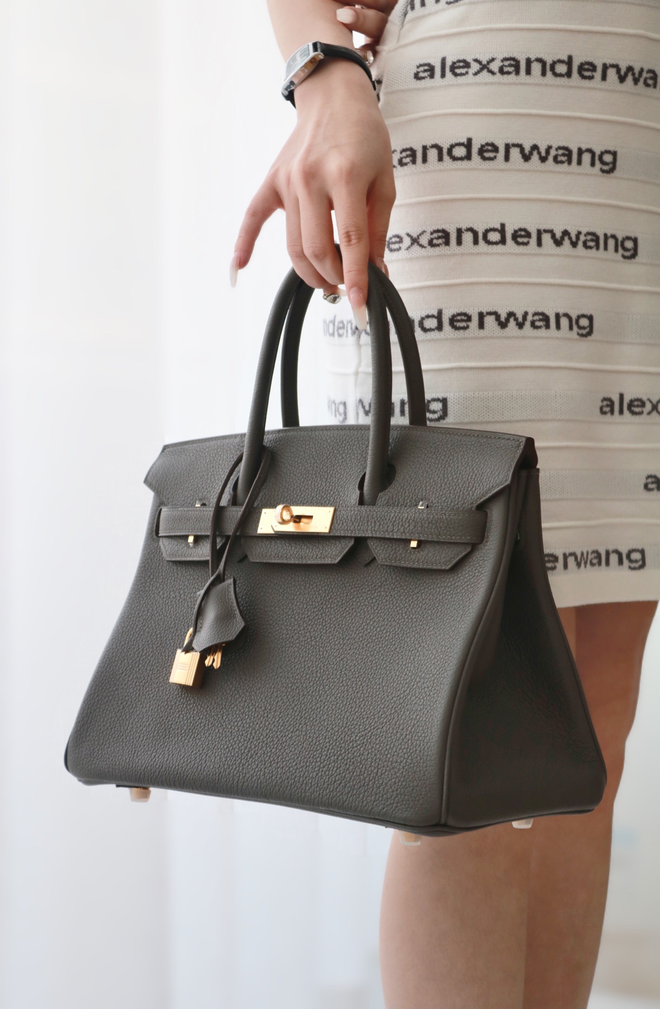 Hermes Birkin #8F Etain 25-35cm TOGO