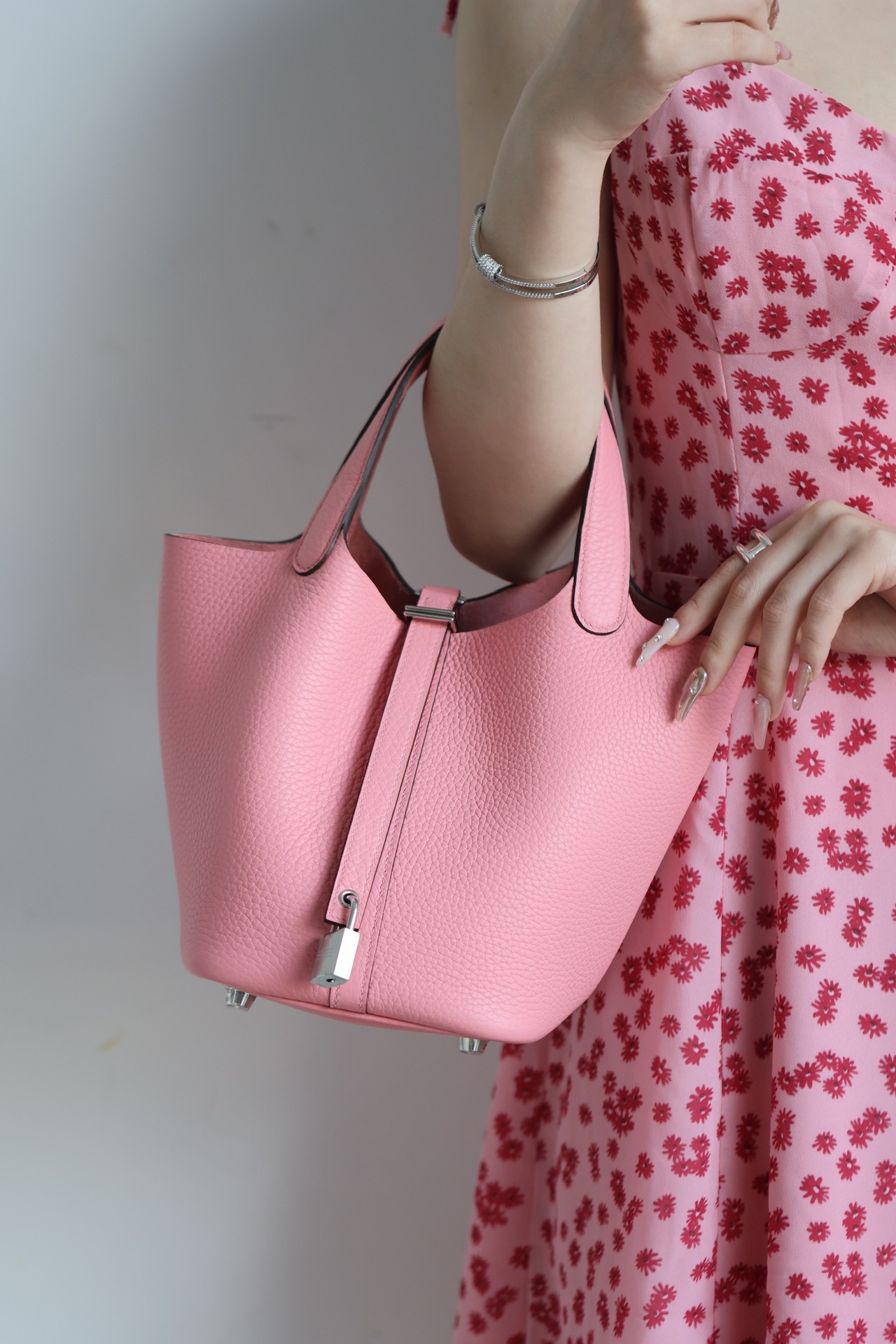 Hermes Picotin #1Q Rose confetti 18-22cm TOGO