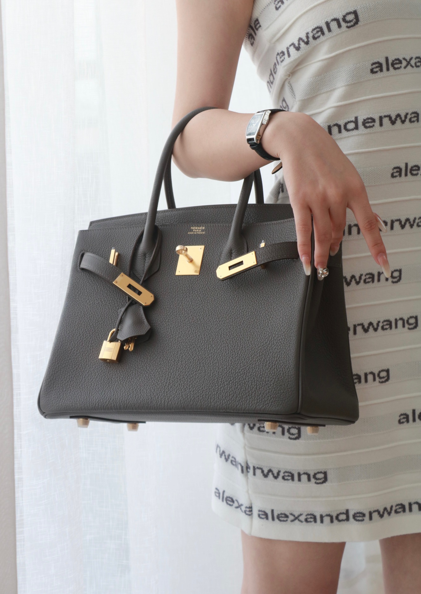 Hermes Birkin #8F Etain 25-35cm TOGO
