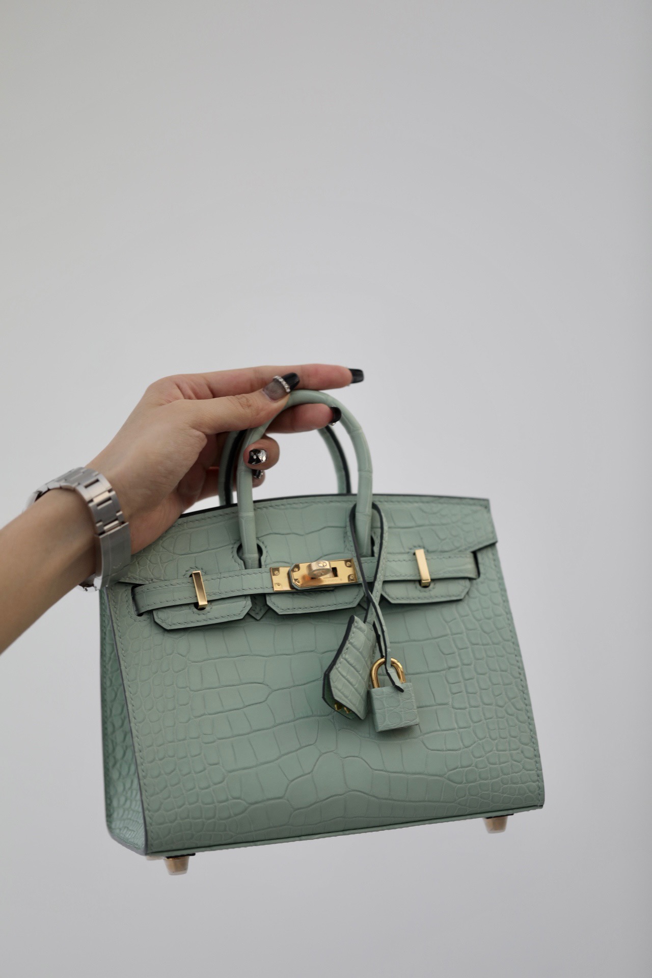 Crocodile leather #6U Vert d`Eau Birkin 25-30cm Sellier