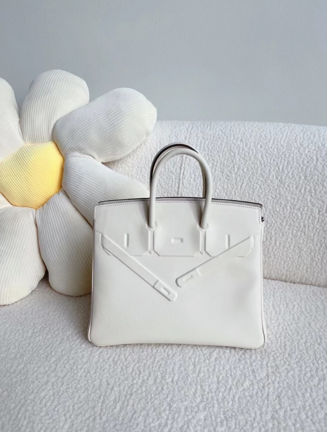 Hermes Shadow Birkin 25cm Switf White