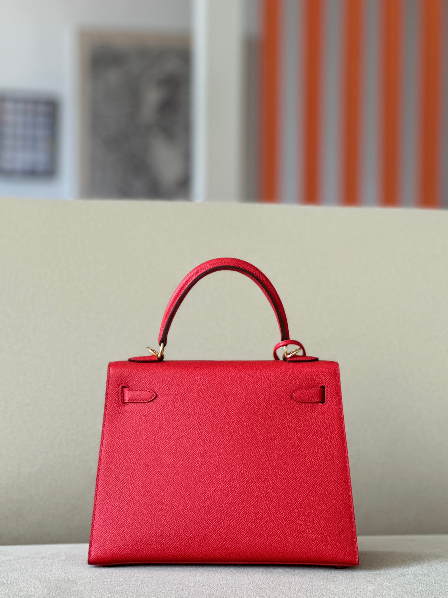 Hermes Kelly #S3 Rouge coeur 25-28cm Epsom