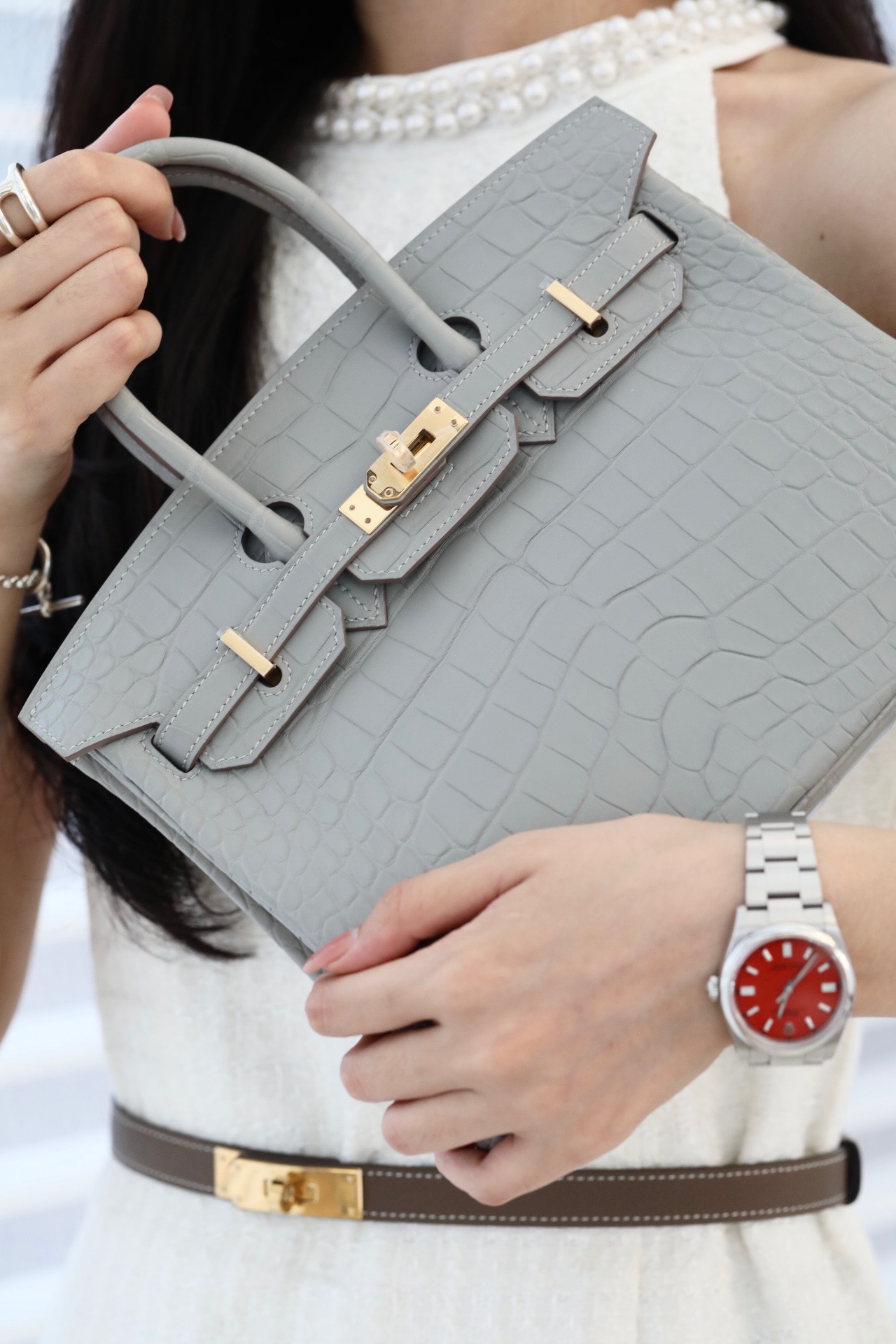 Crocodile leather #0V Gris Ciment Birkin 25-30cm