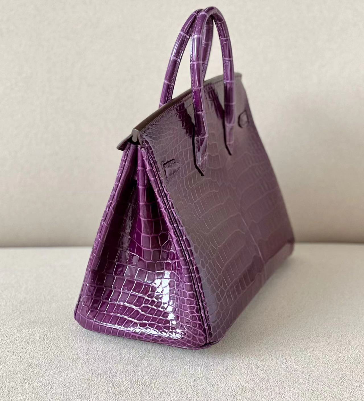 Crocodile leather #96 Amethyst  Birkin 25-30cm