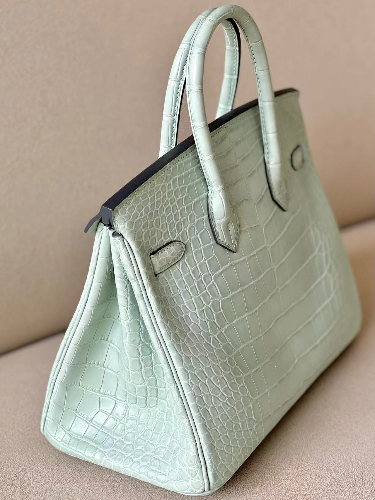 Crocodile leather #6U Vert d`Eau Birkin 25-30cm