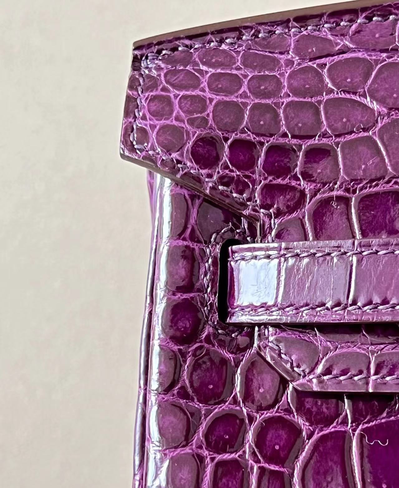 Crocodile leather #96 Amethyst  Birkin 25-30cm