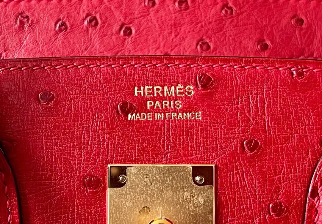 Ostrich skin #S3 Rouge coeur Birkin 25-35cm