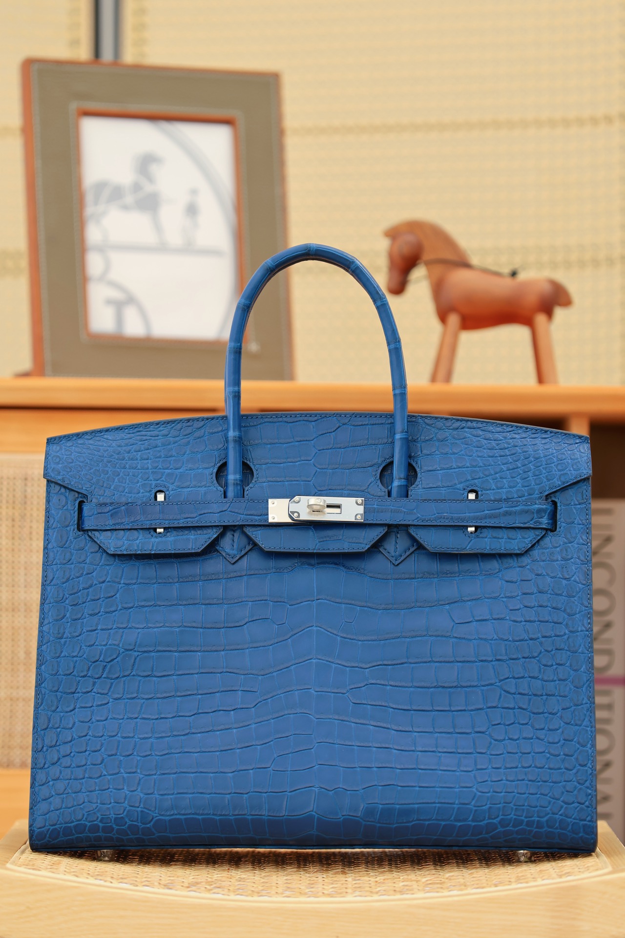 Crocodile leather #V17 Blue Zellige  Birkin 25-35cm