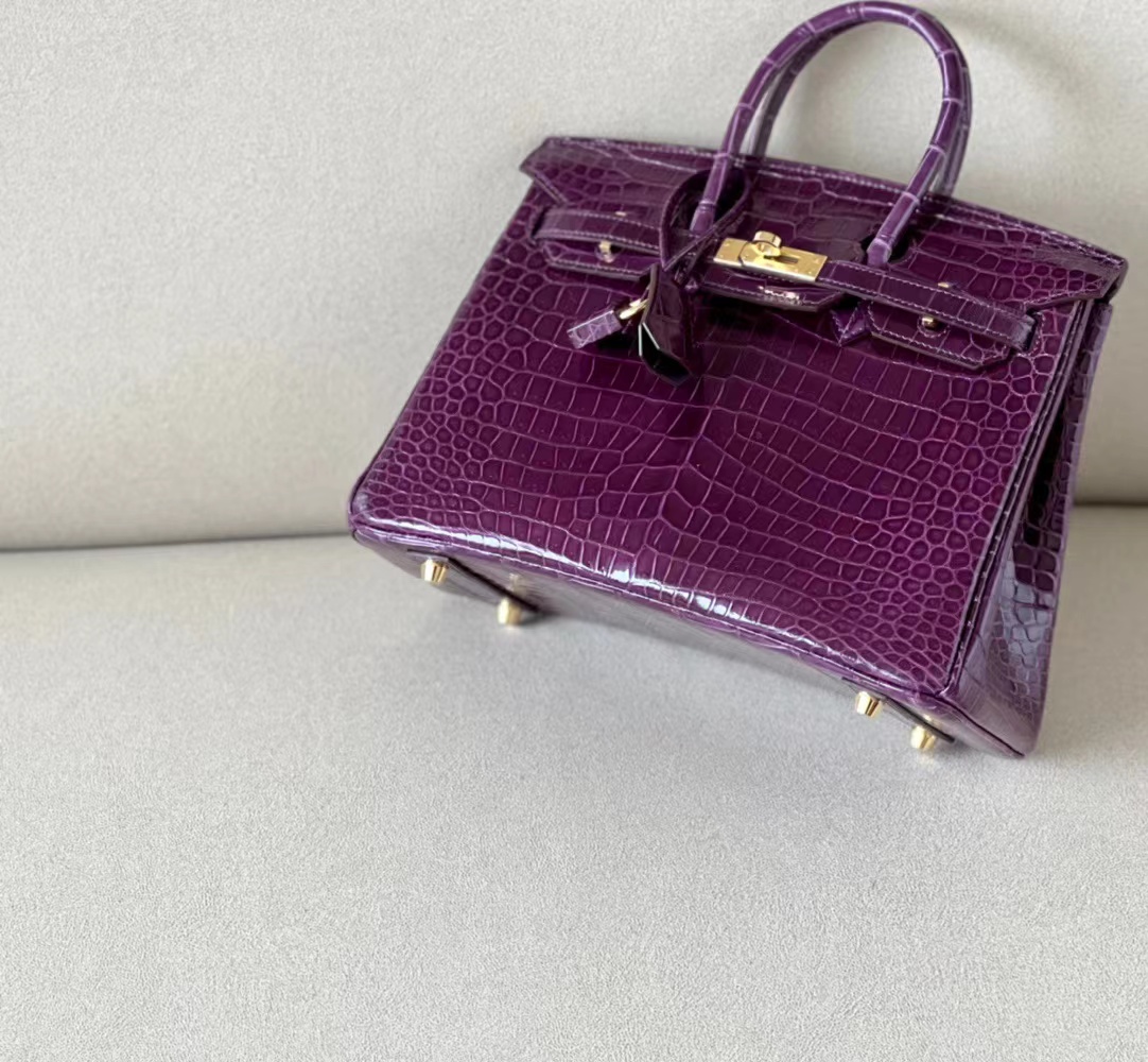 Crocodile leather #96 Amethyst  Birkin 25-30cm