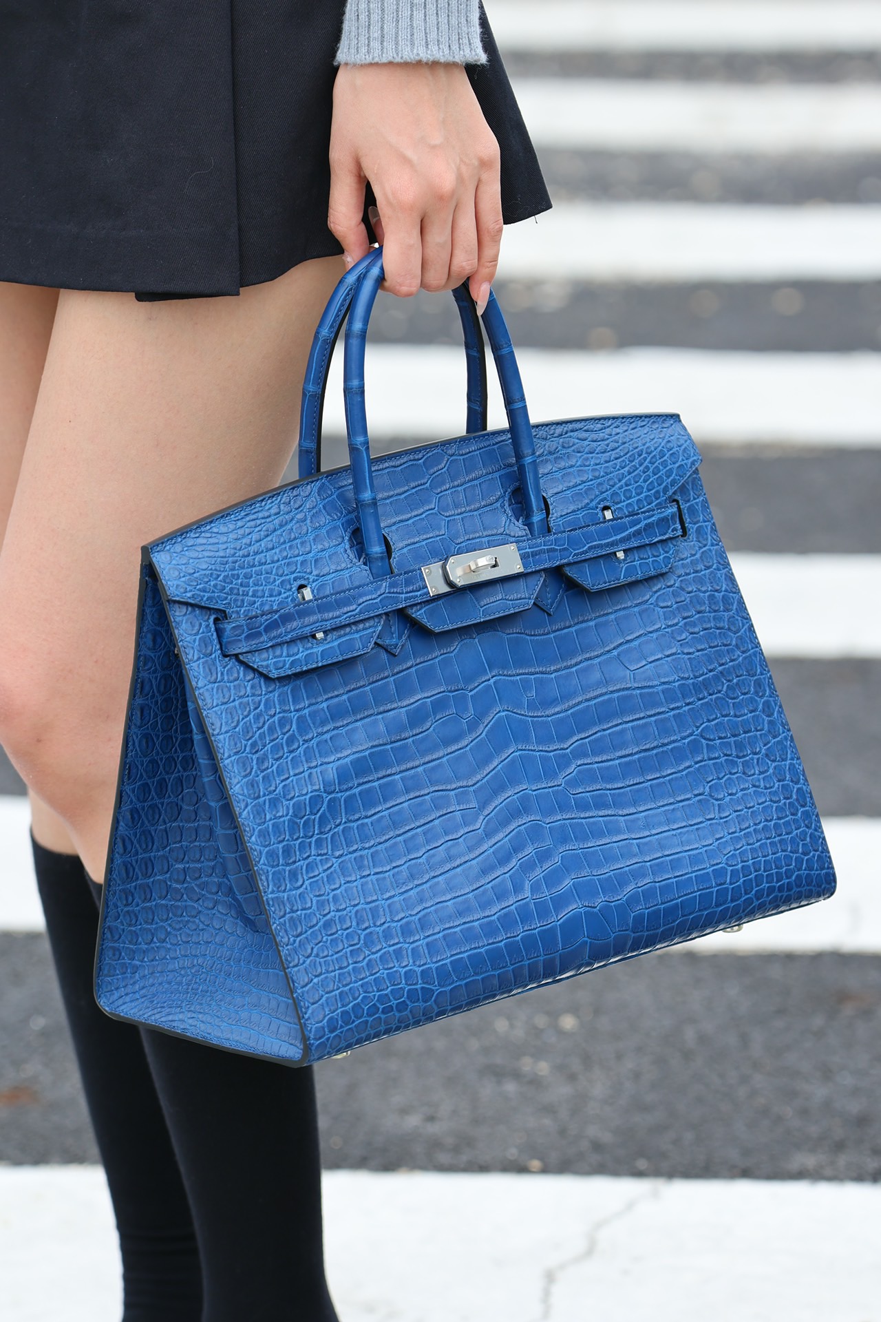Crocodile leather #V17 Blue Zellige  Birkin 25-35cm