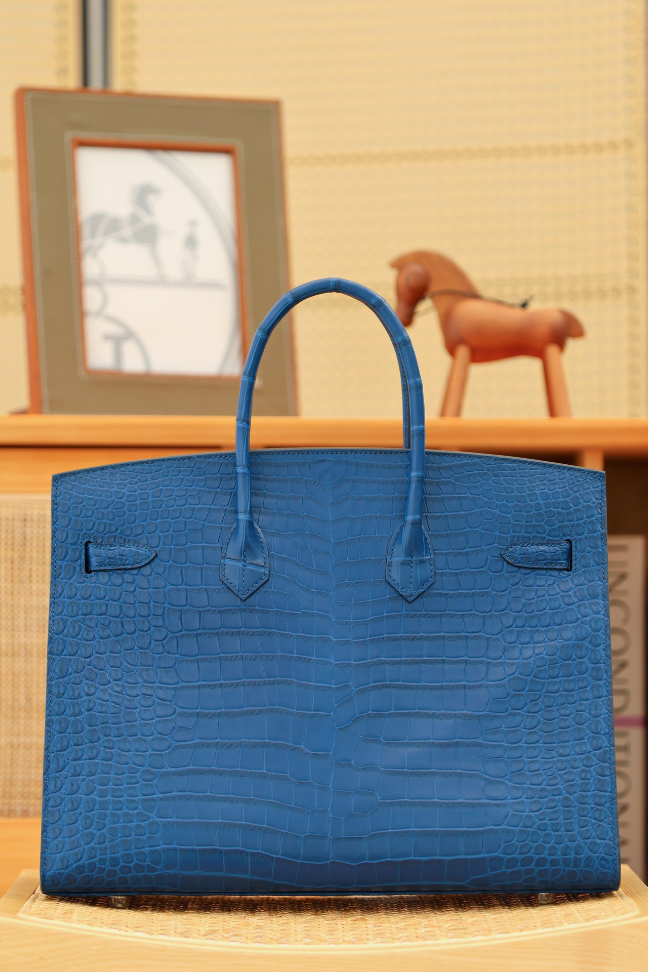 Crocodile leather #V17 Blue Zellige  Birkin 25-35cm