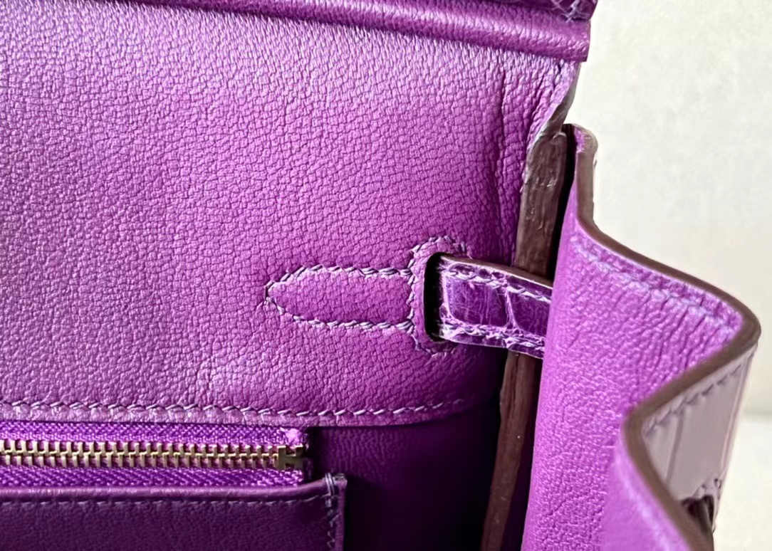 Crocodile leather #96 Amethyst  Birkin 25-30cm