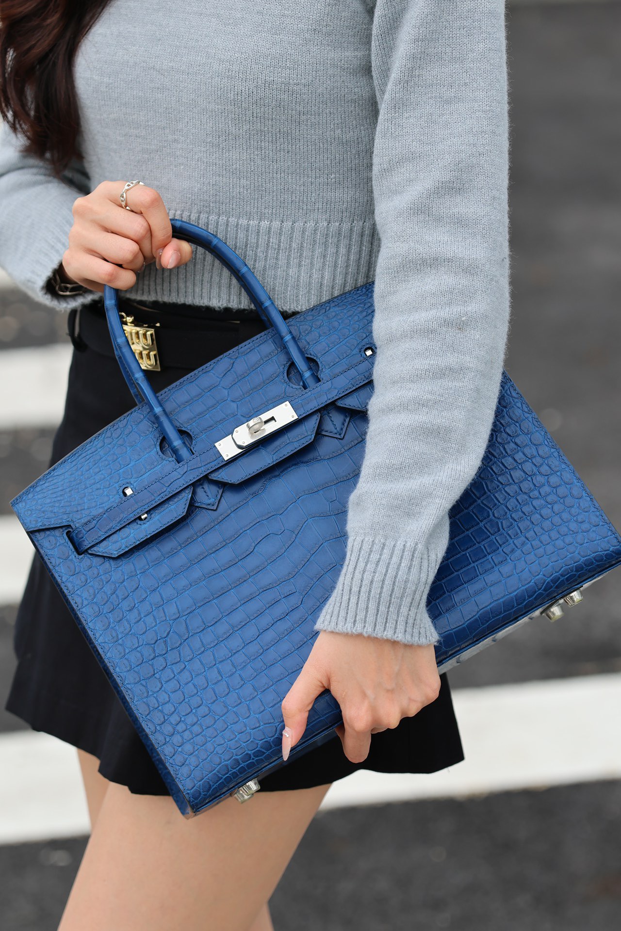 Crocodile leather #V17 Blue Zellige  Birkin 25-35cm