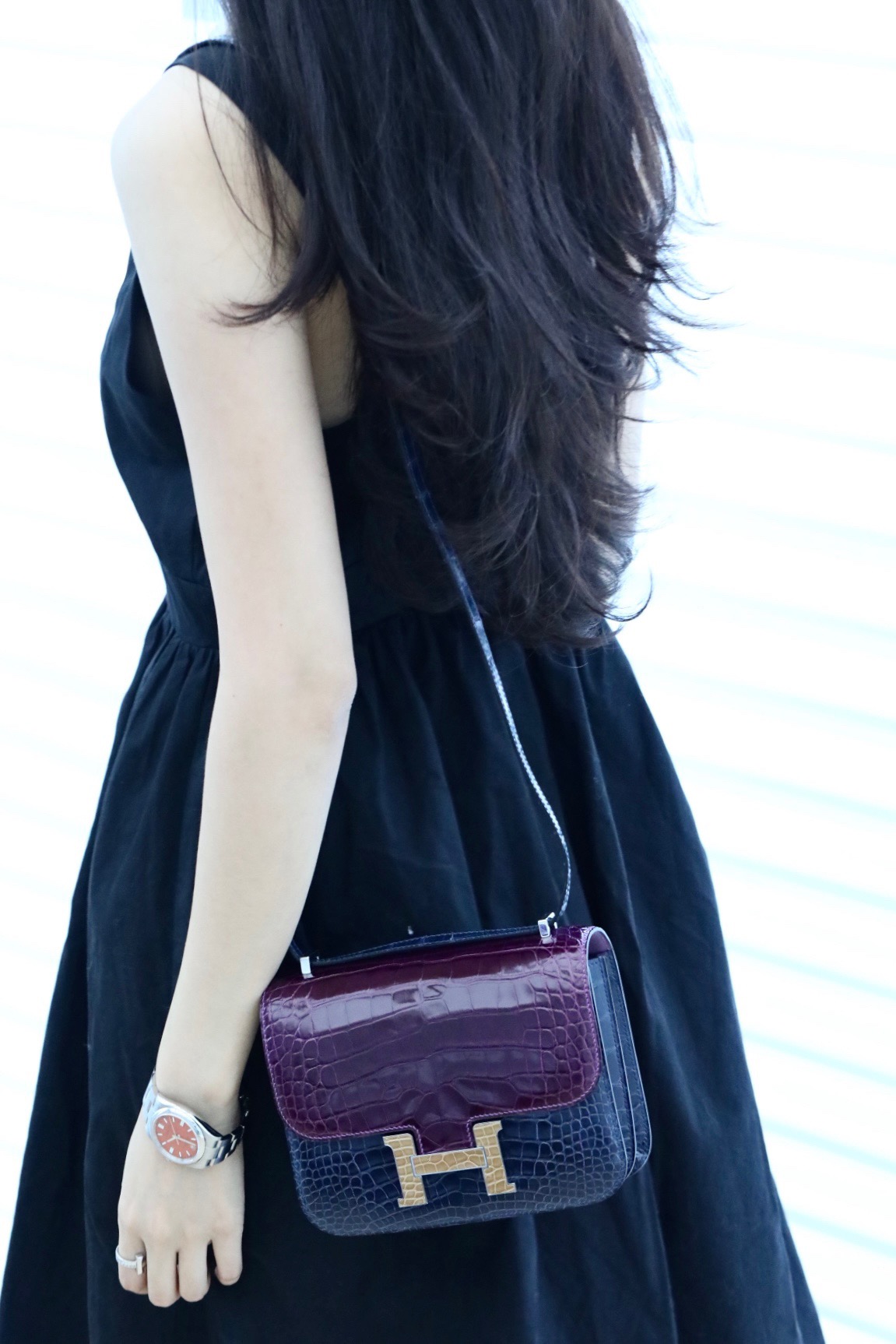 Crocodile skin Constance color blocking 19-24cm