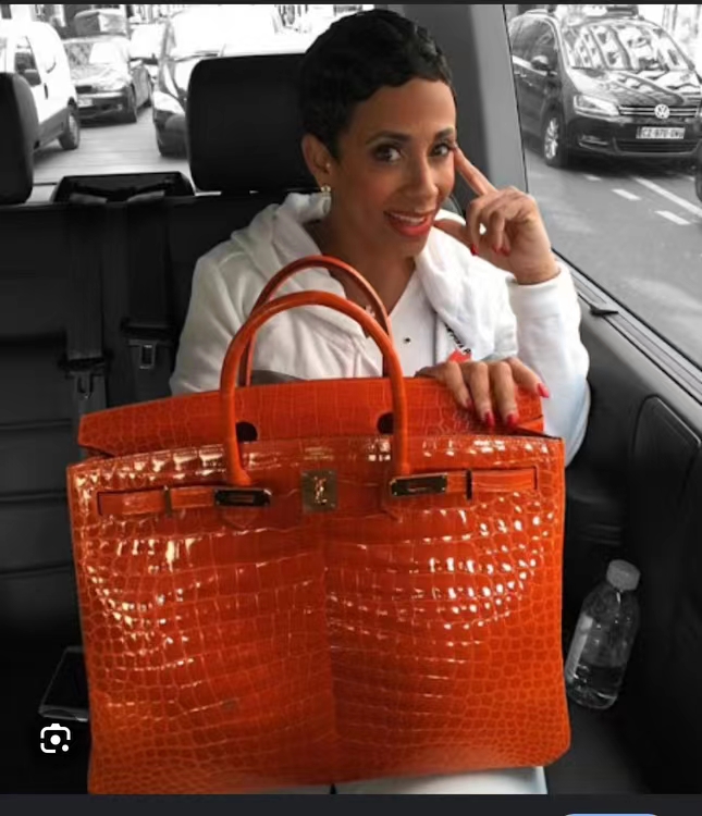 Hermes HAC 50cm crocodile leather black gold buckle