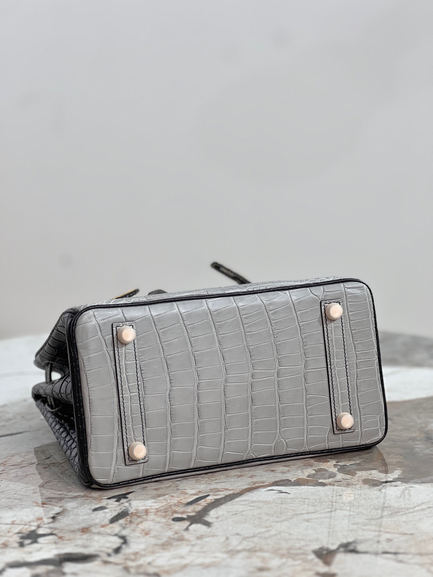 Crocodile leather color blocking Birkin 25-35cm