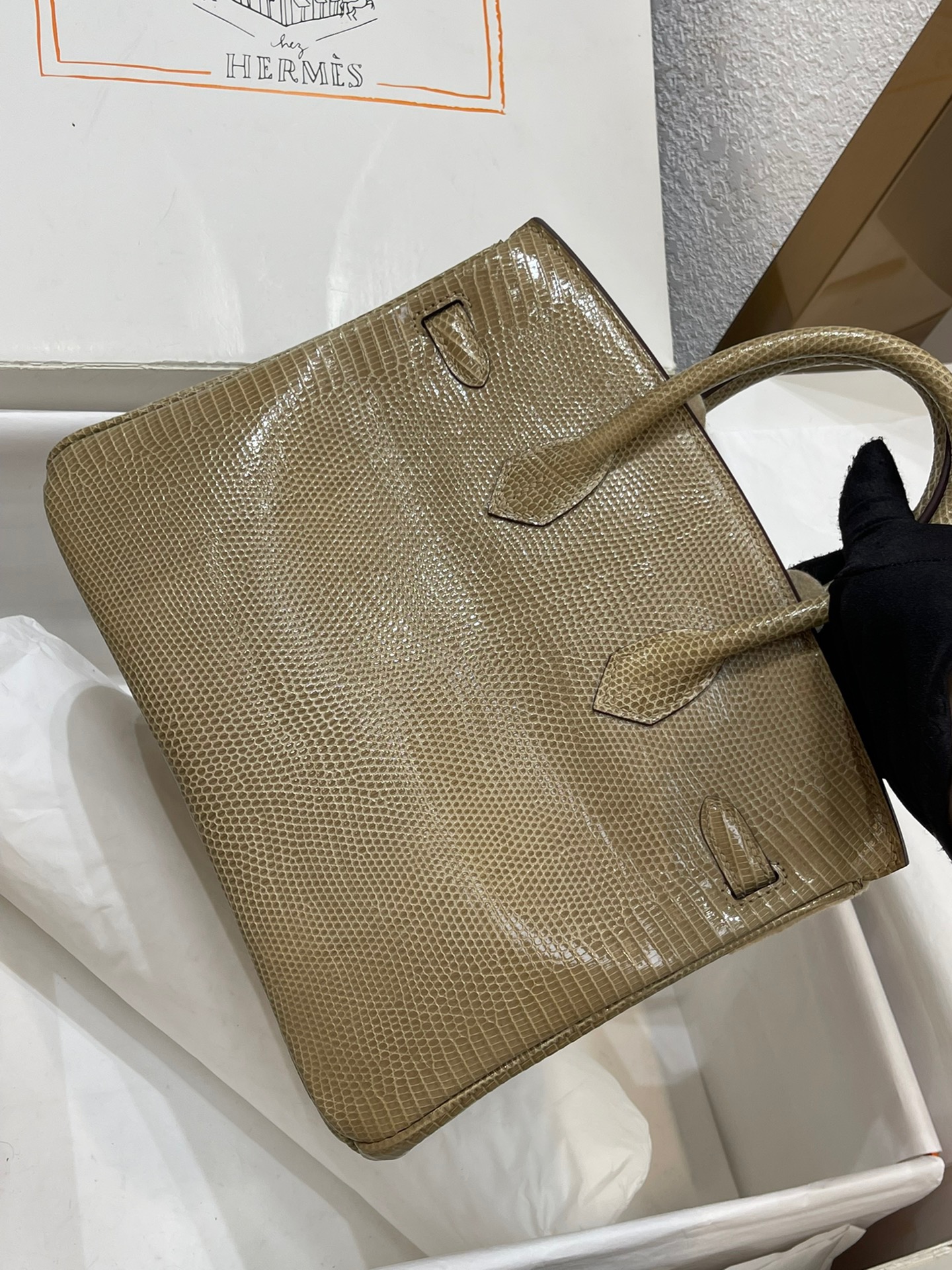 Lizard skin Gris Corde Birkin 25-30cm