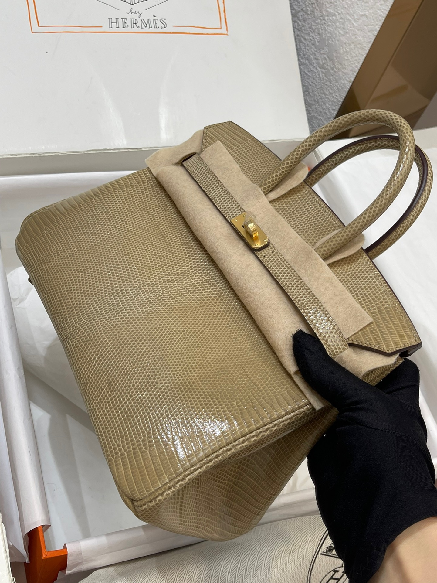 Lizard skin Gris Corde Birkin 25-30cm