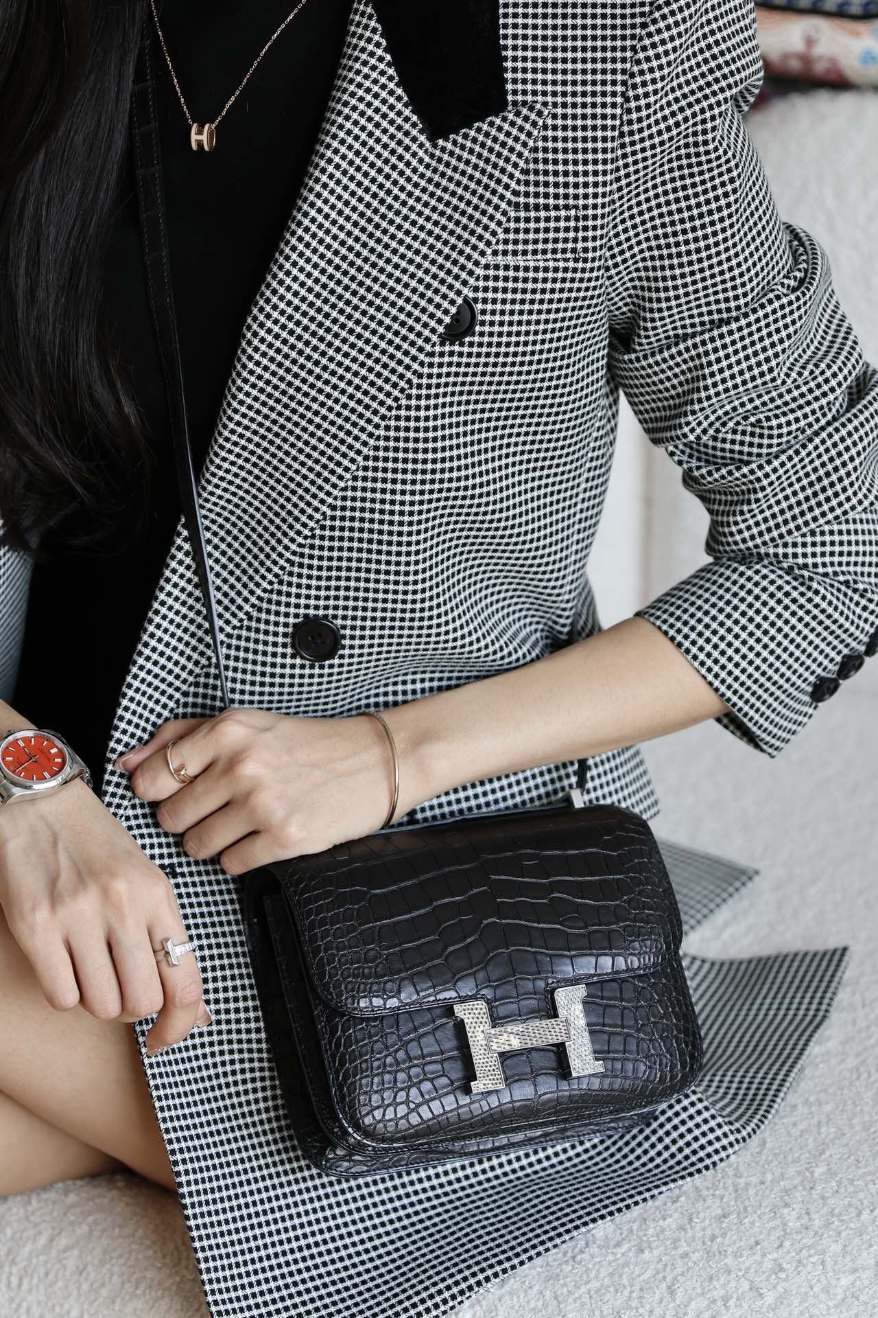 Constance skin with Lizard skin Constance #89 Nolr 19-24cm