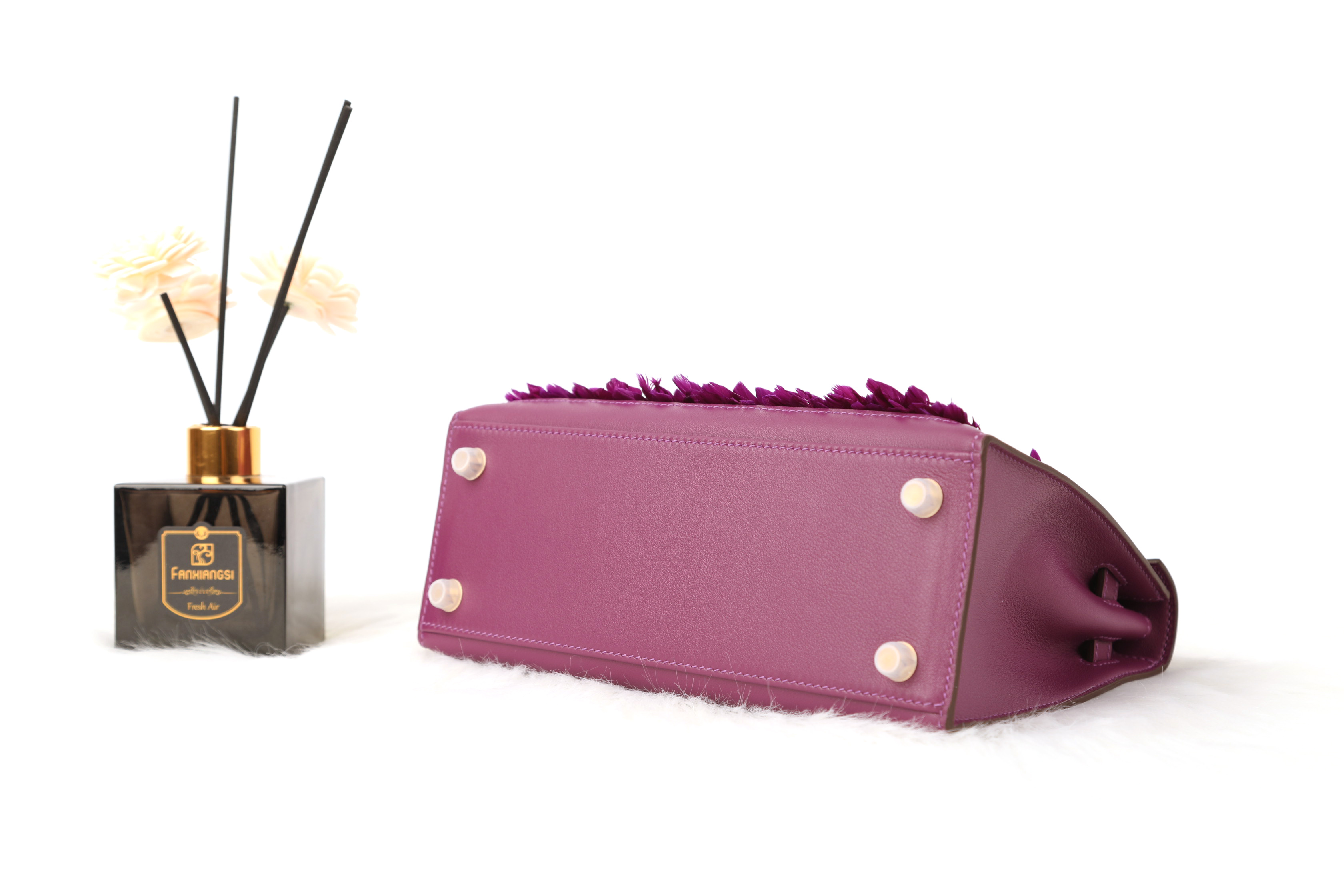 Hermes Tadelakt Kelly #5H Cyclamen 25cm