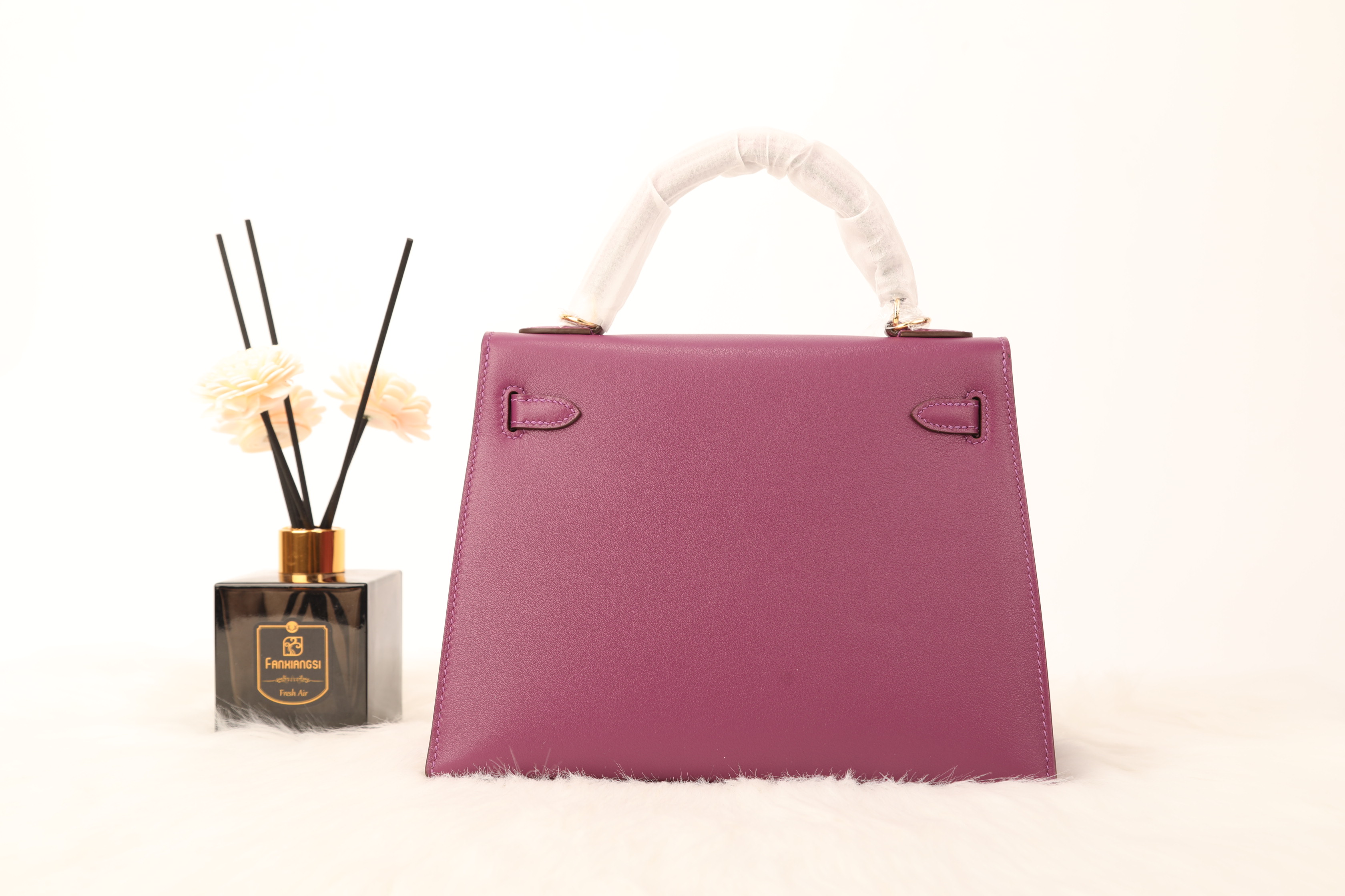 Hermes Tadelakt Kelly #5H Cyclamen 25cm