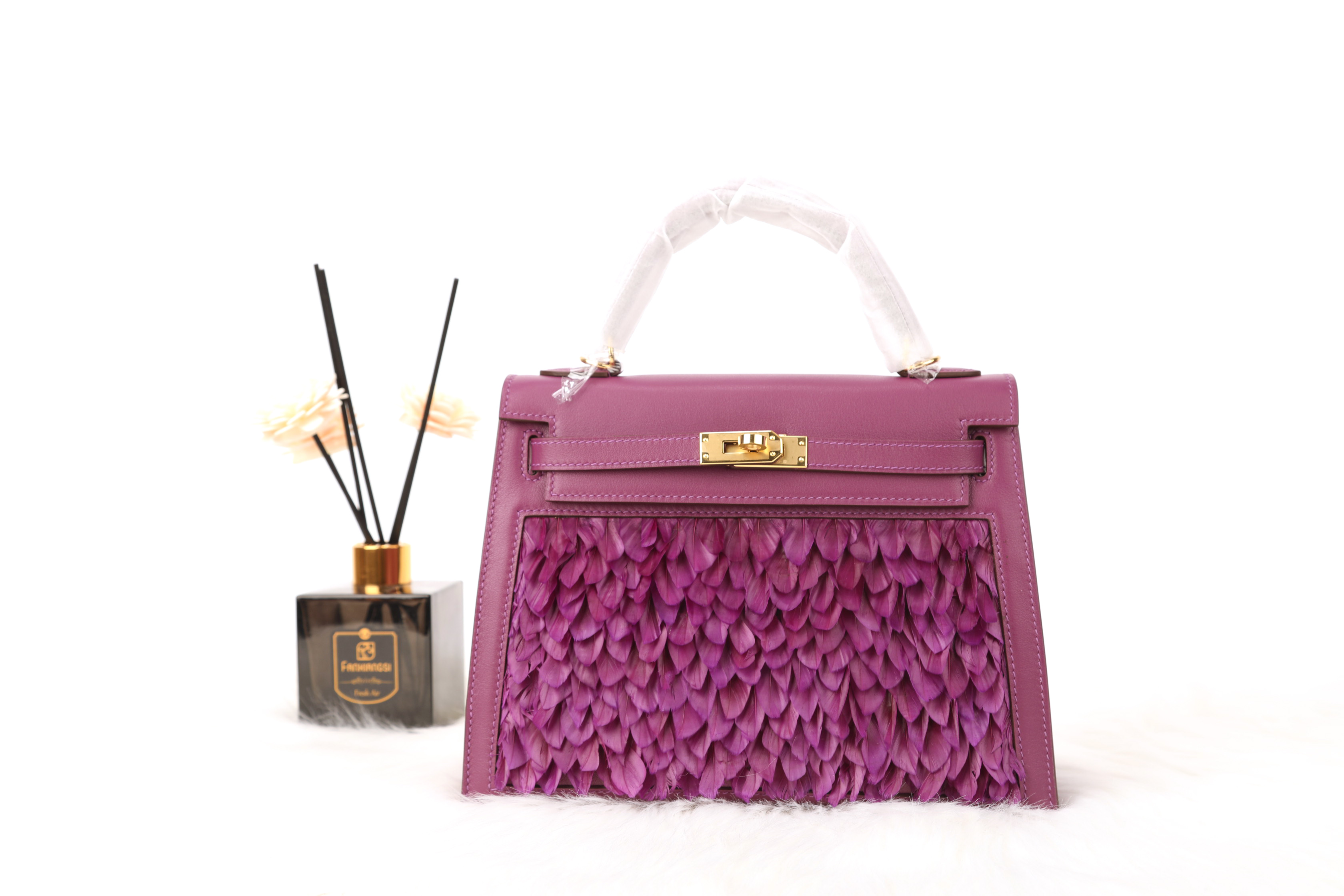 Hermes Tadelakt Kelly #5H Cyclamen 25cm