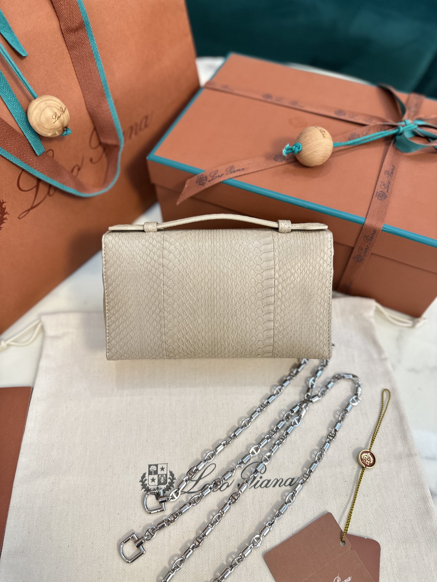 Loro Piana Extra pocket 19 snakeskin