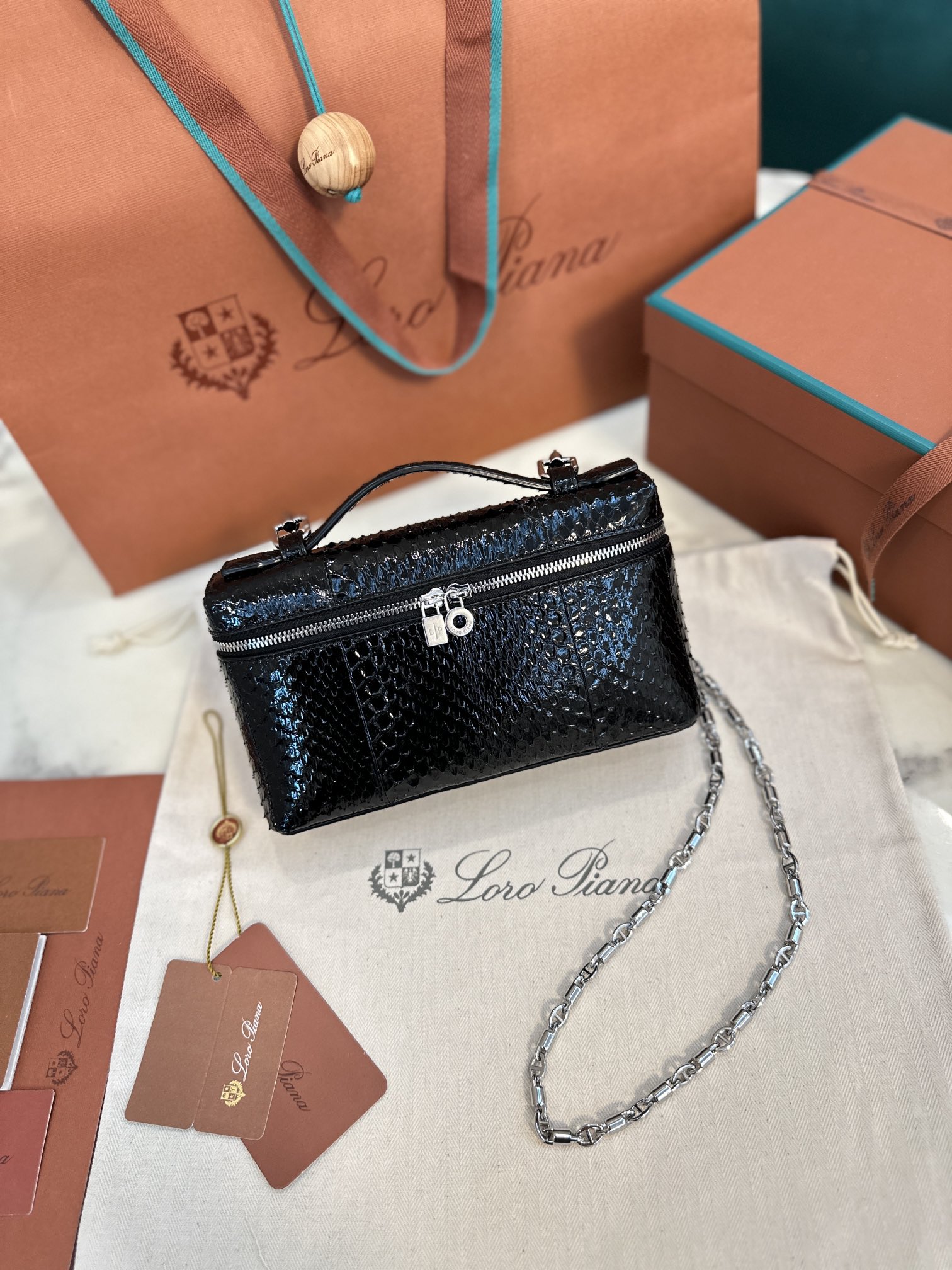 Loro Piana Extra pocket 19 snakeskin