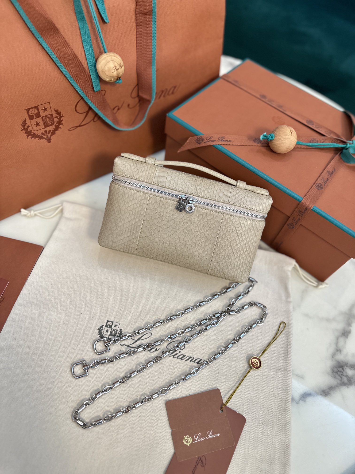 Loro Piana Extra pocket 19 snakeskin