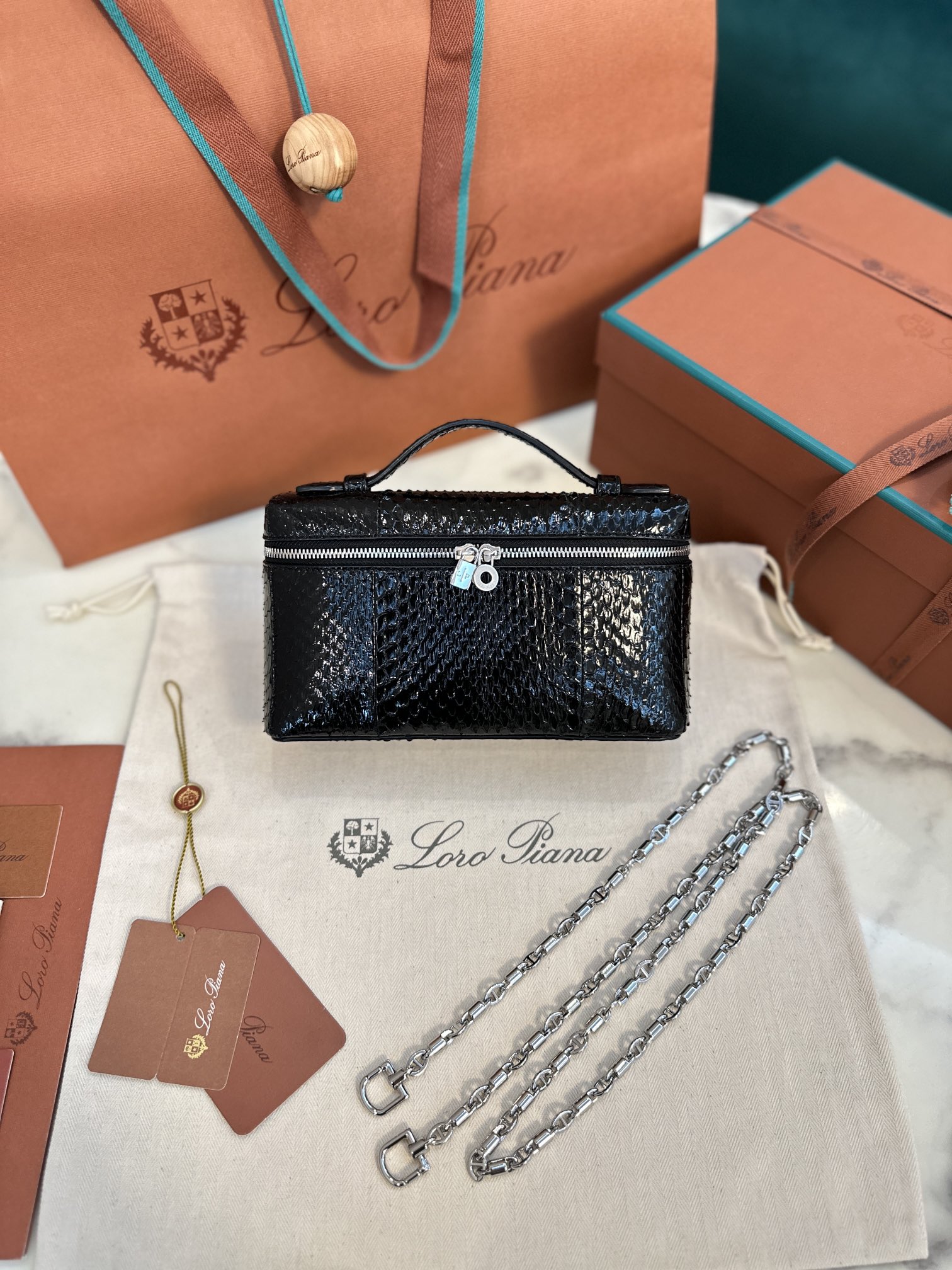 Loro Piana Extra pocket 19 snakeskin