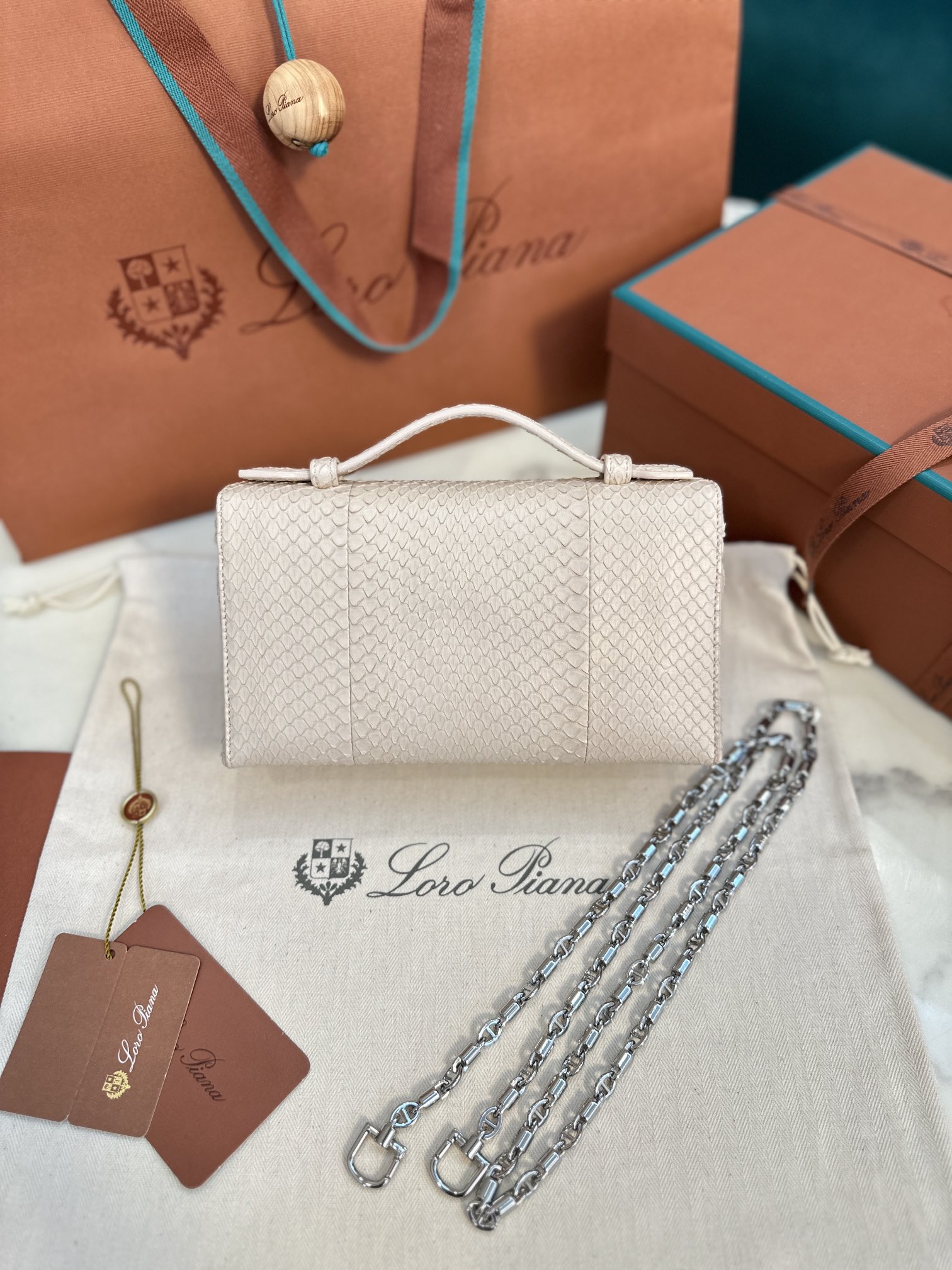 Loro Piana Extra pocket 19 snakeskin