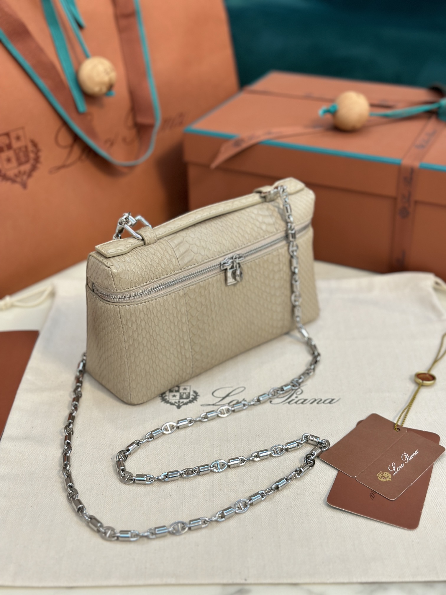 Loro Piana Extra pocket 19 snakeskin