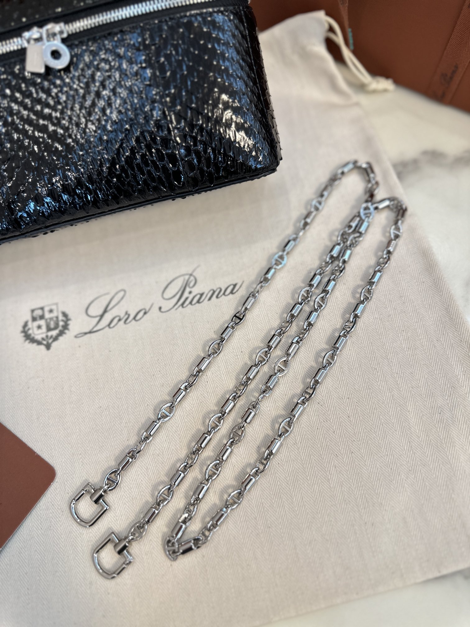 Loro Piana Extra pocket 19 snakeskin