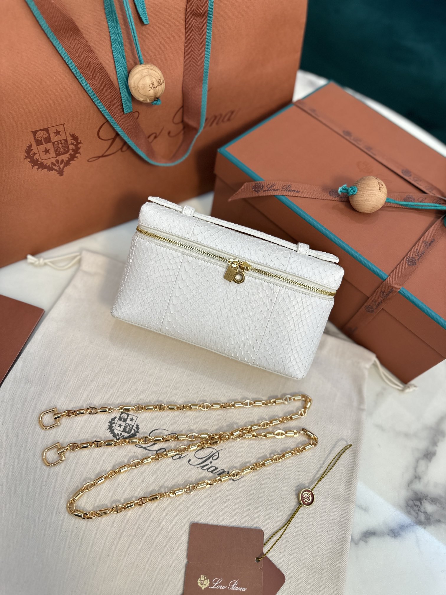 Loro Piana Extra pocket 19 snakeskin