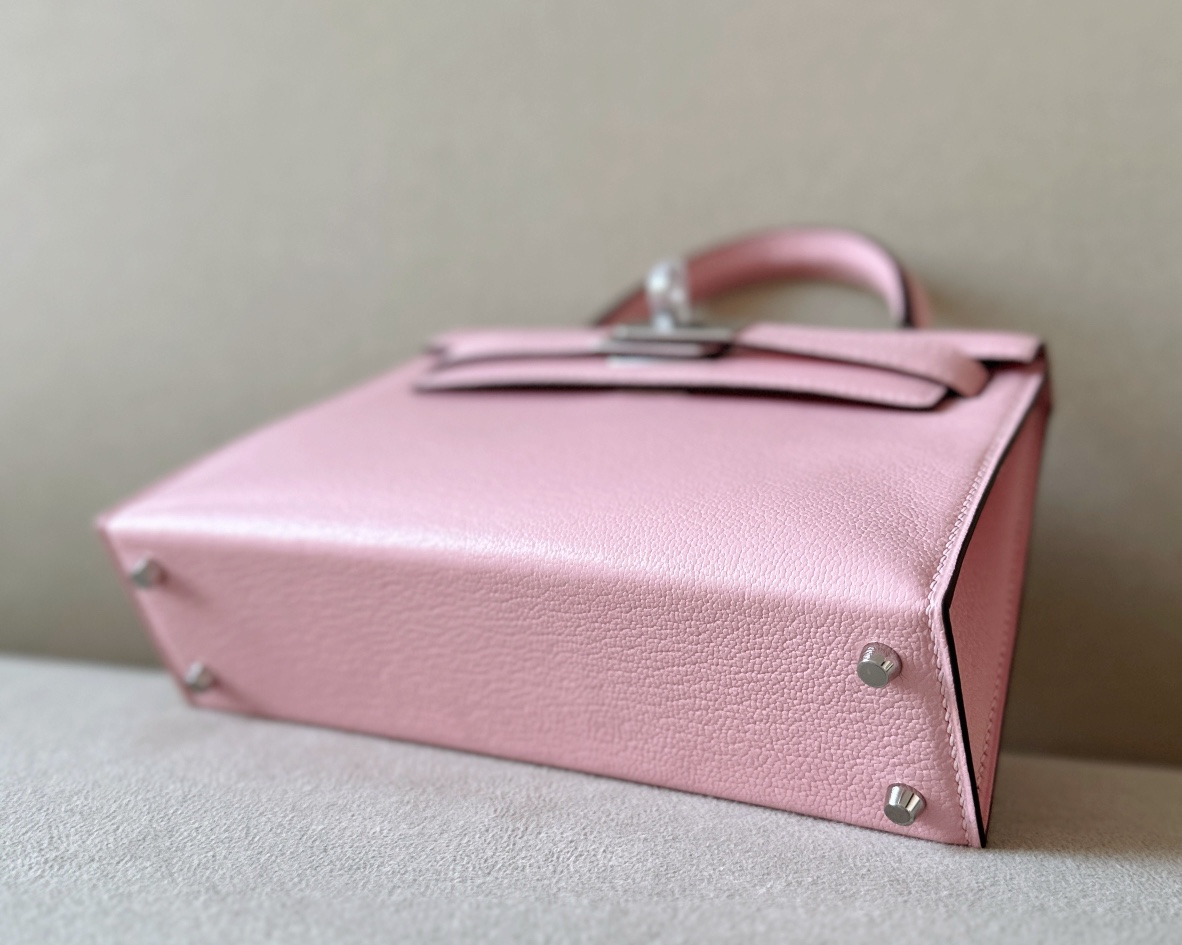 Hermes Mini Kelly  #U5 Rose Sakura Goatskin