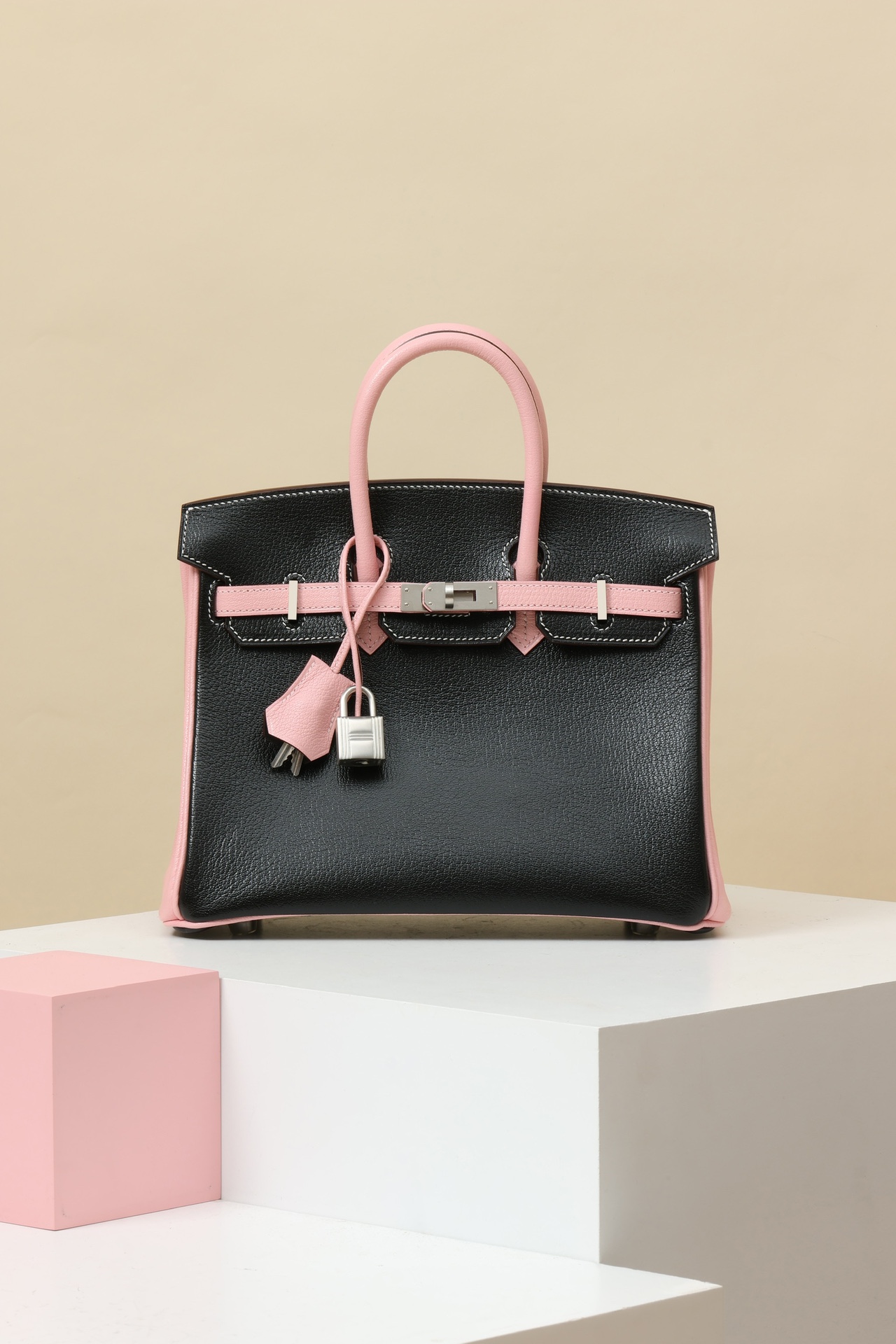 Hermes Birkin  Color block 25-35cm Goatskin