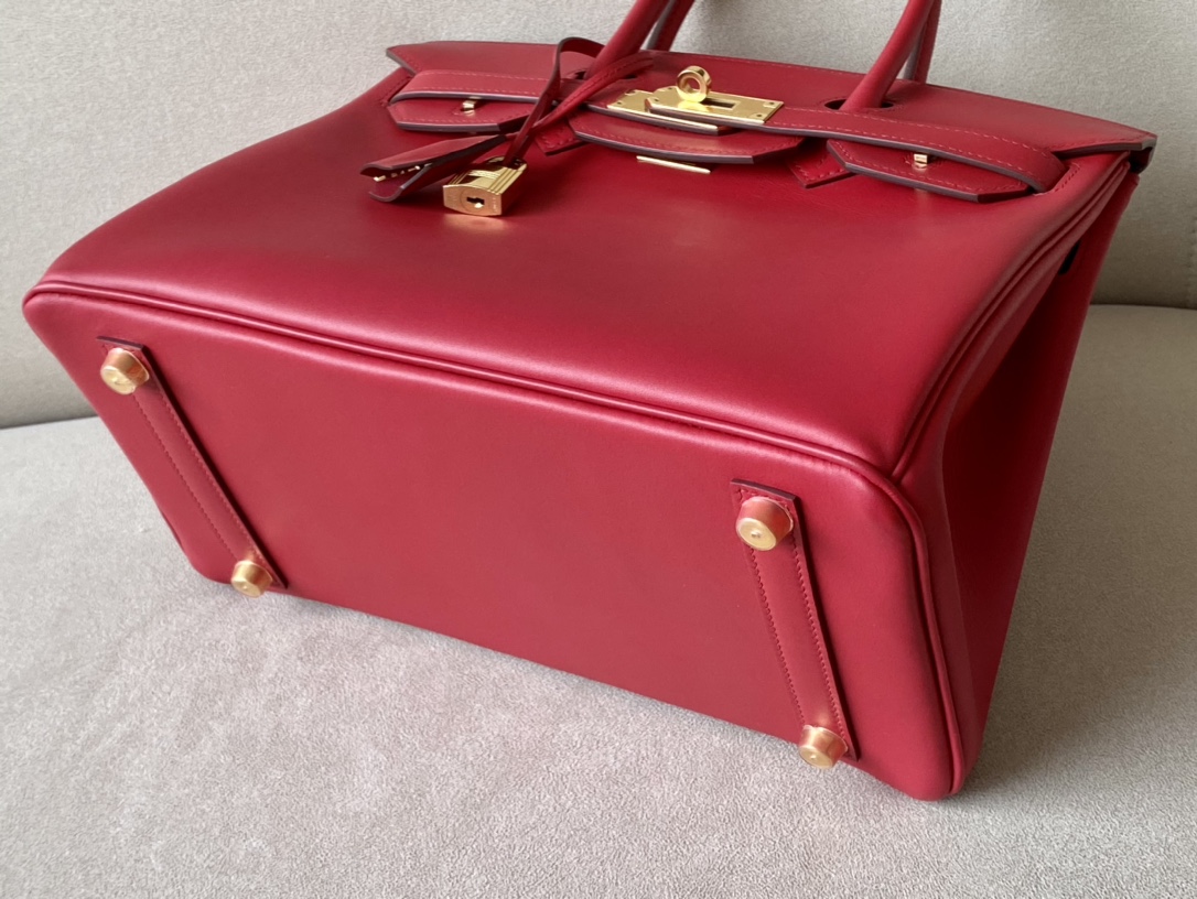 Hermes Birkin #S3 Rouge coeur 25-35cm Barenia Faubourg