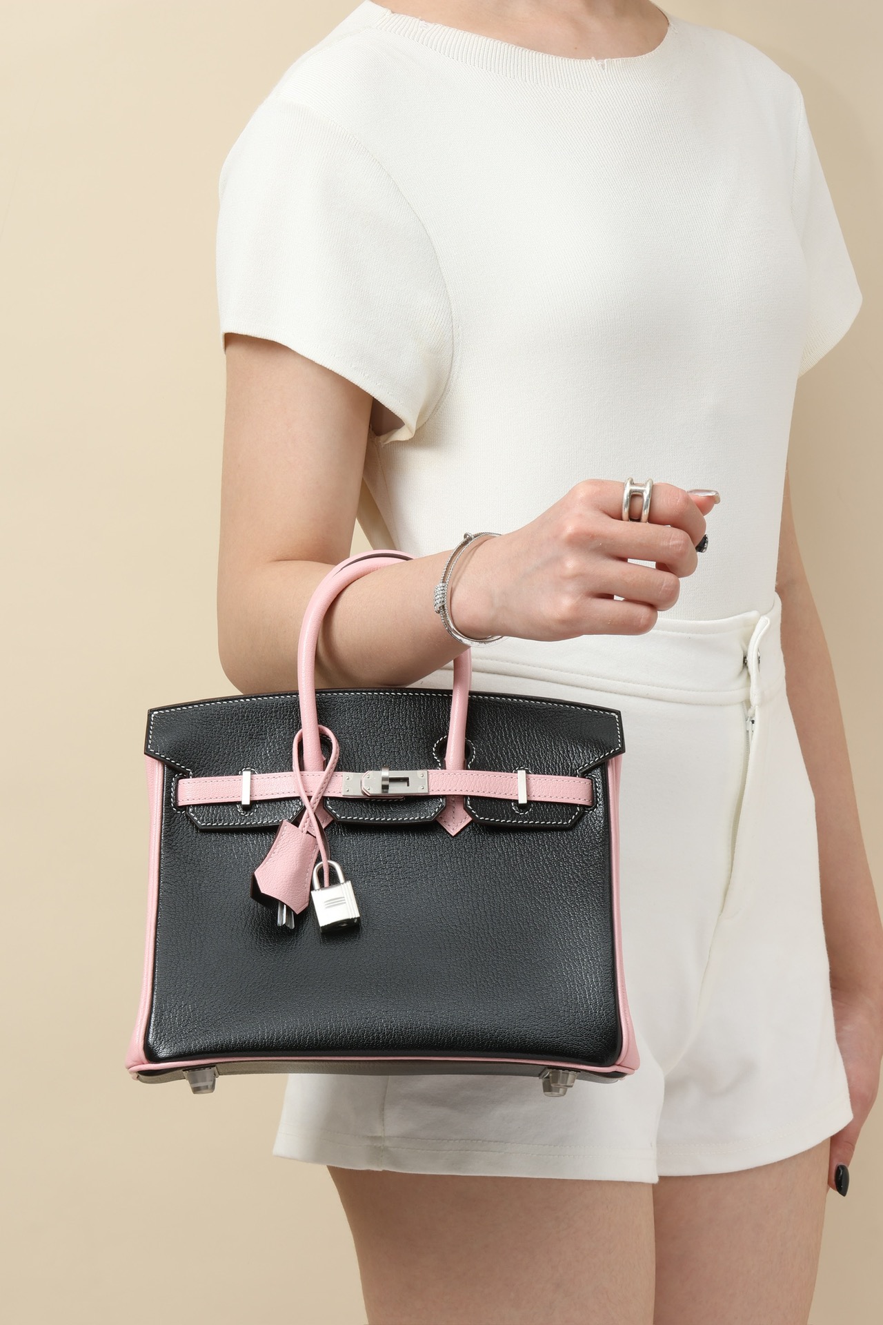 Hermes Birkin  Color block 25-35cm Goatskin