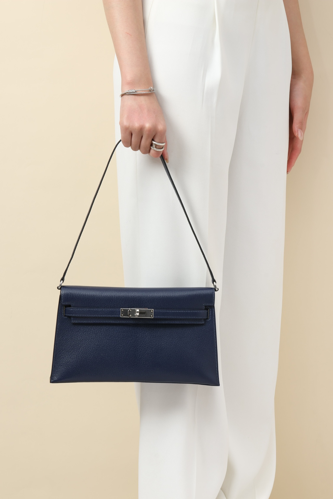 Hermes Kell #2Z Blue Zuit  27cm Goatskin